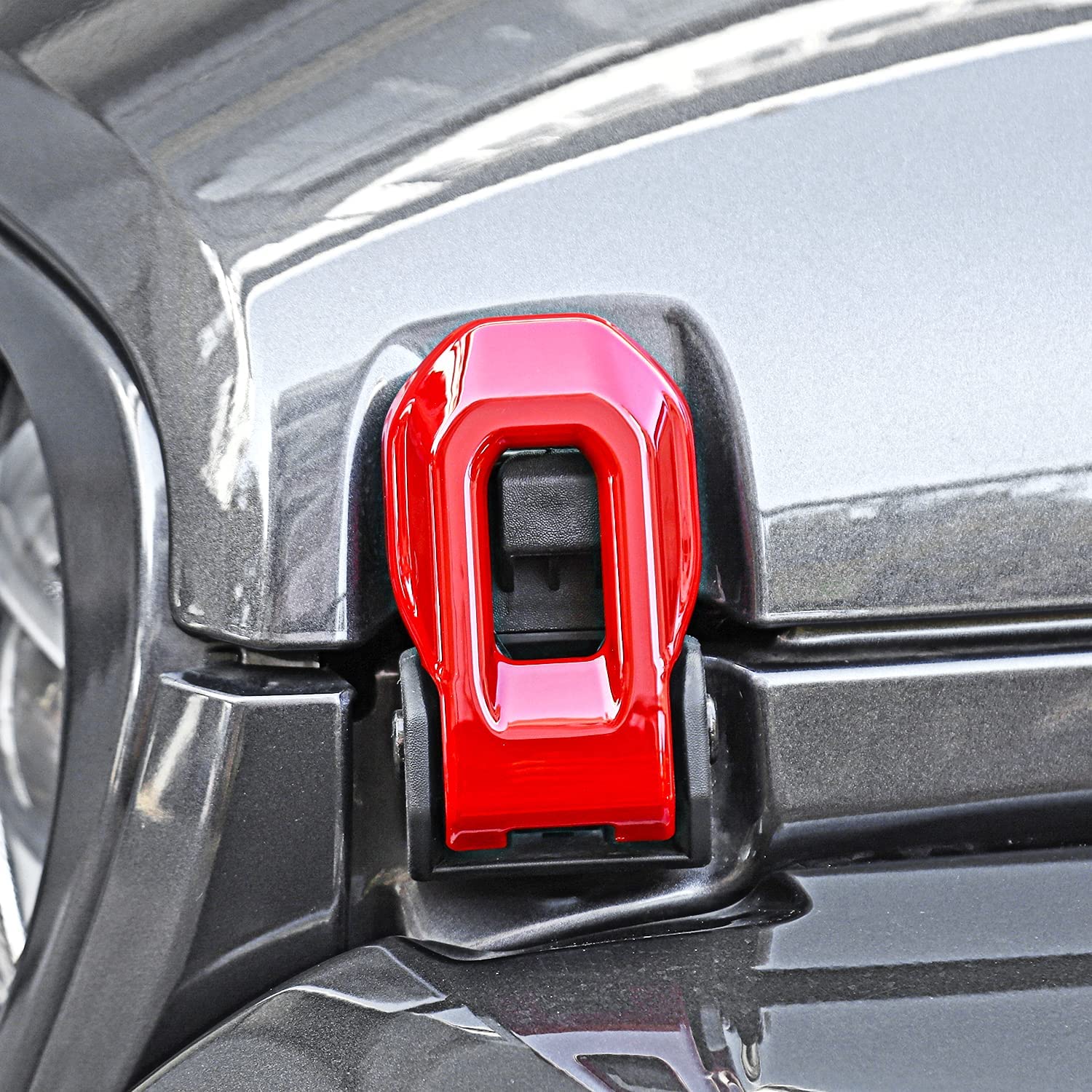 Hoolcar Hood Latch Lock Catch Brackets Cover For 2018-2021 Jeep Wrangler Jl Jlu & 2020-2021 Gladiator Jt, Red