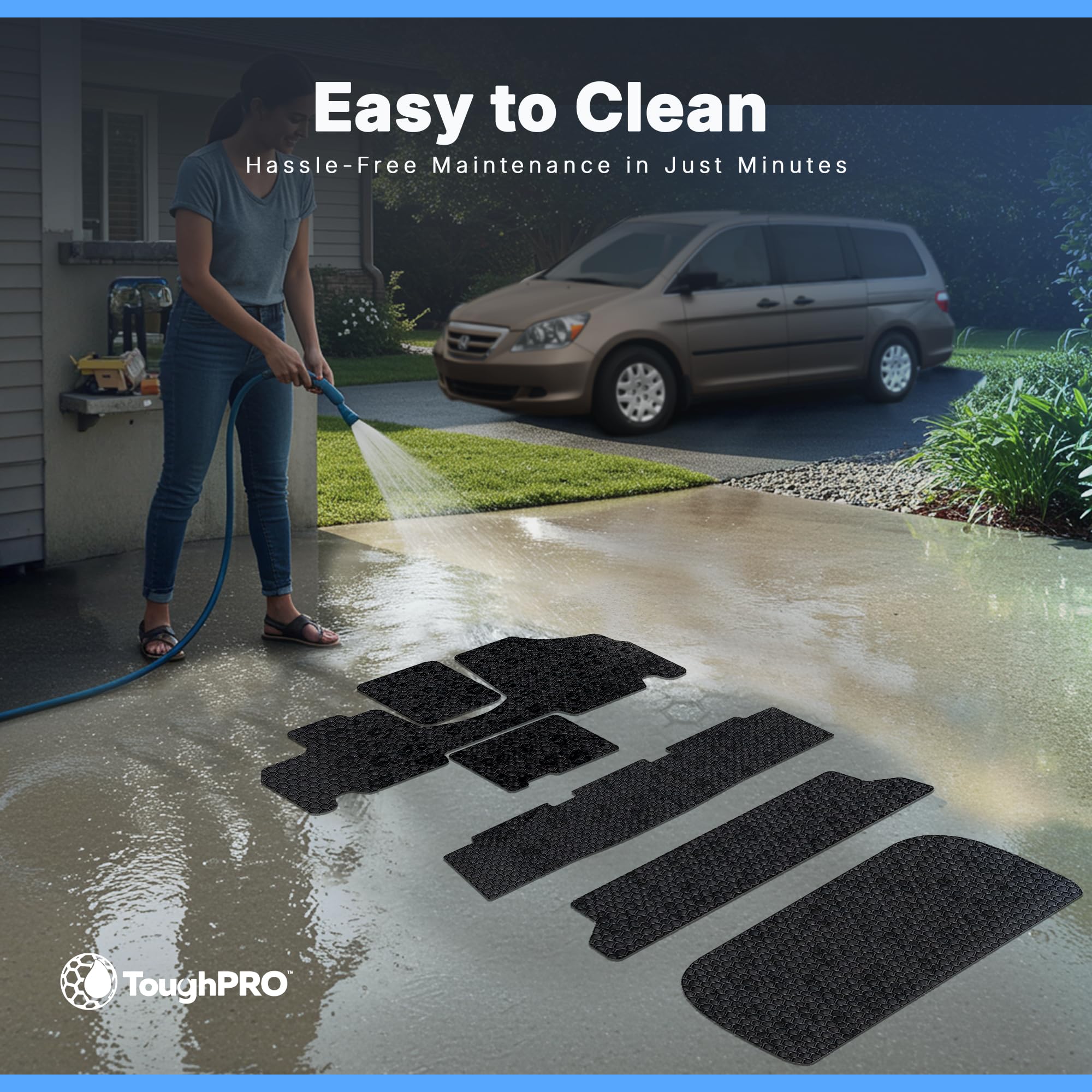 Toughpro Floor Mats Accessories 1St + 2Nd + 3Rd Row + Cargo Mats Accessories For Honda Odyssey All Weather Heavy Duty (Made In U