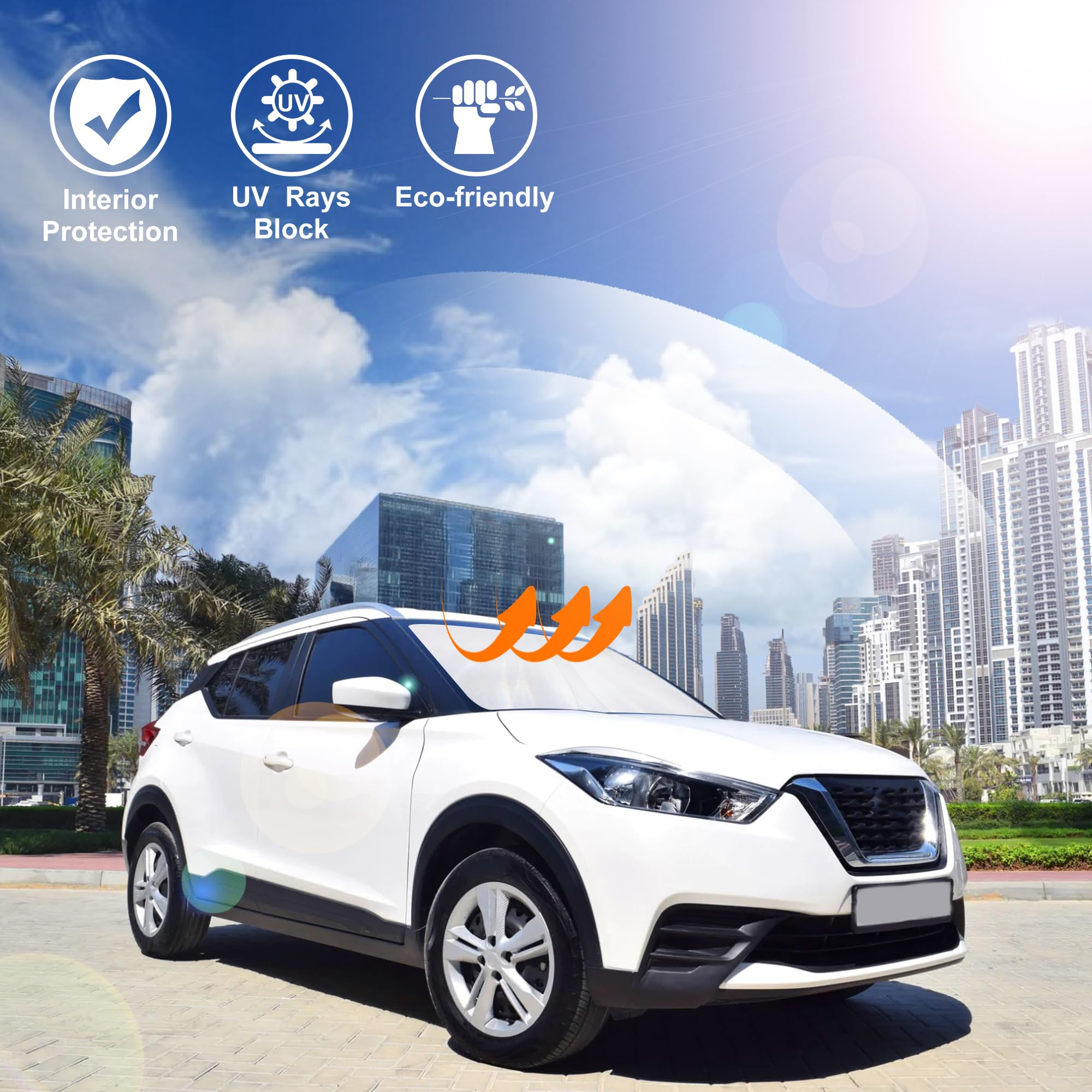 Windshield Sun Shade Custom Fit 2018 2019 2020 2021 2022 2023 2024 Nissan Kicks S Sv Sr Crossover Accessories Front Sunshade Sun