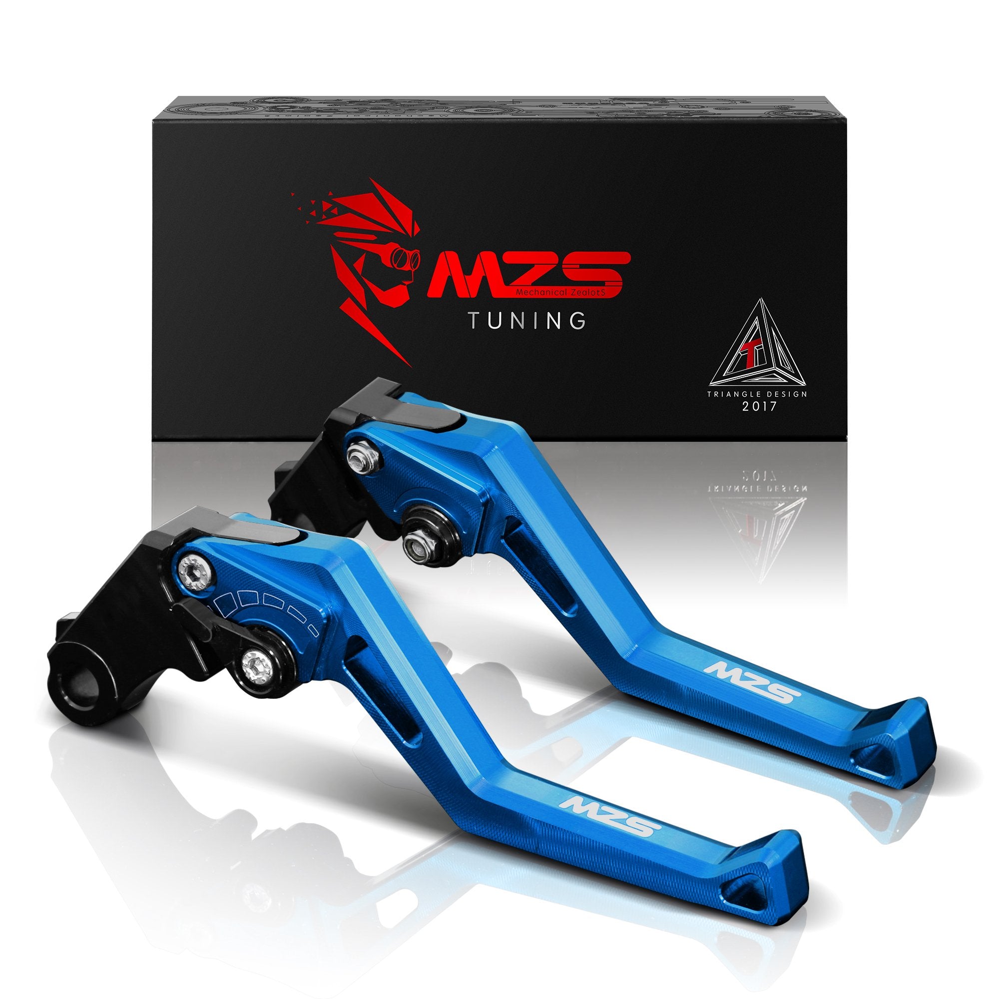 Mzs Motorcycle Clutch Brake Levers Short Adjustable Cnc Blue Compatible With Cbr 600 F2 F3 F4 F4I / Vtx1300 / Cb750 / Magna 750