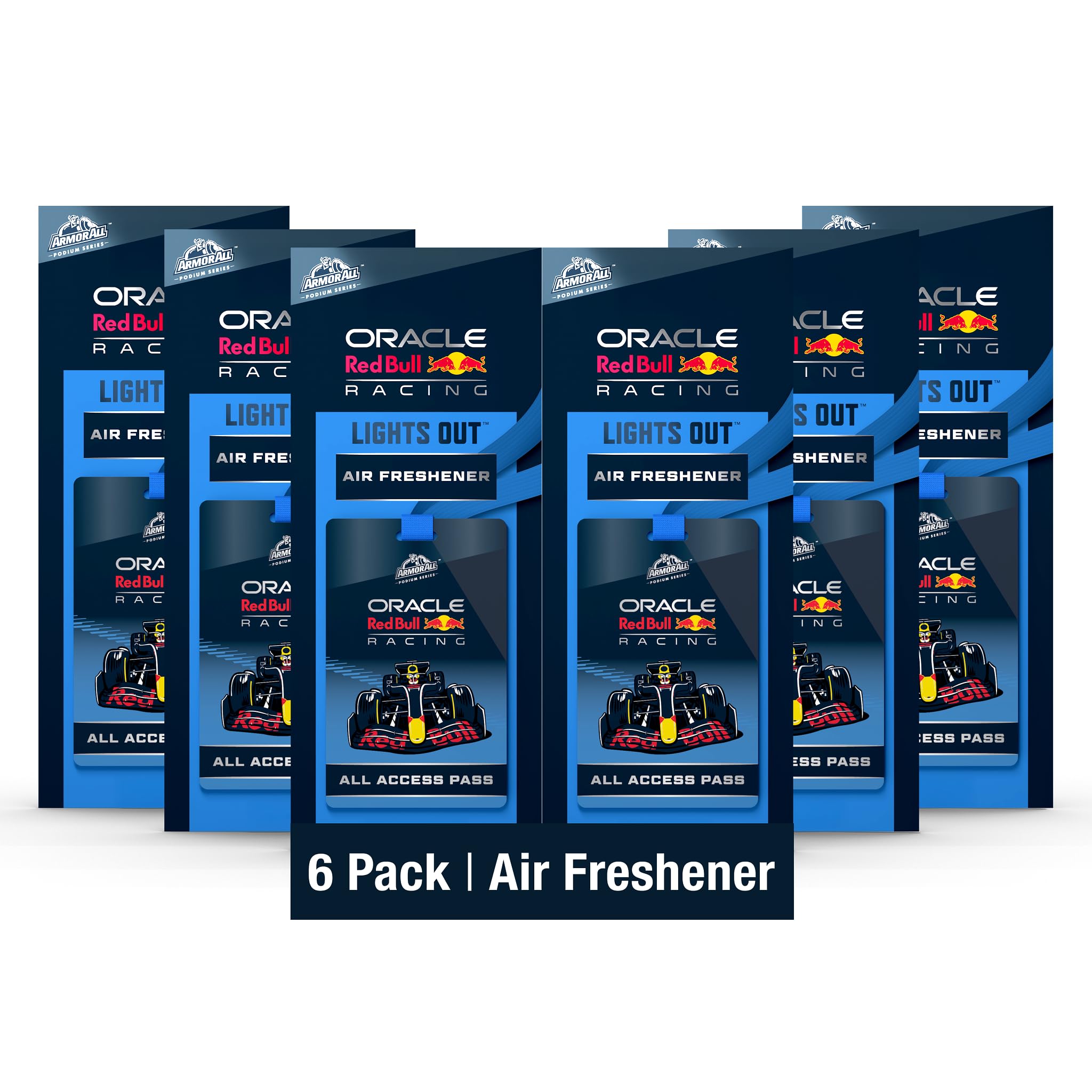 Armor All Podium Series Hanging Car Air Freshener, All Access Pass, Lights Out Scent (6 Pack), Racing-Inspired Auto Air Freshene