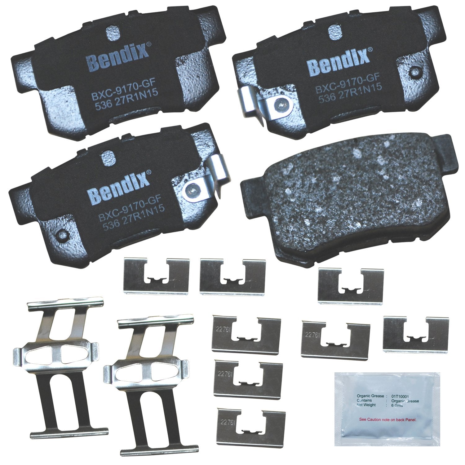Bendix Priority1 Cfc536 Ceramic Rear Brake Pads For Select Models Acura Cl, Legend, Rdx, Rl, Tl, Honda Accord, Civic, Cr-V, Elem