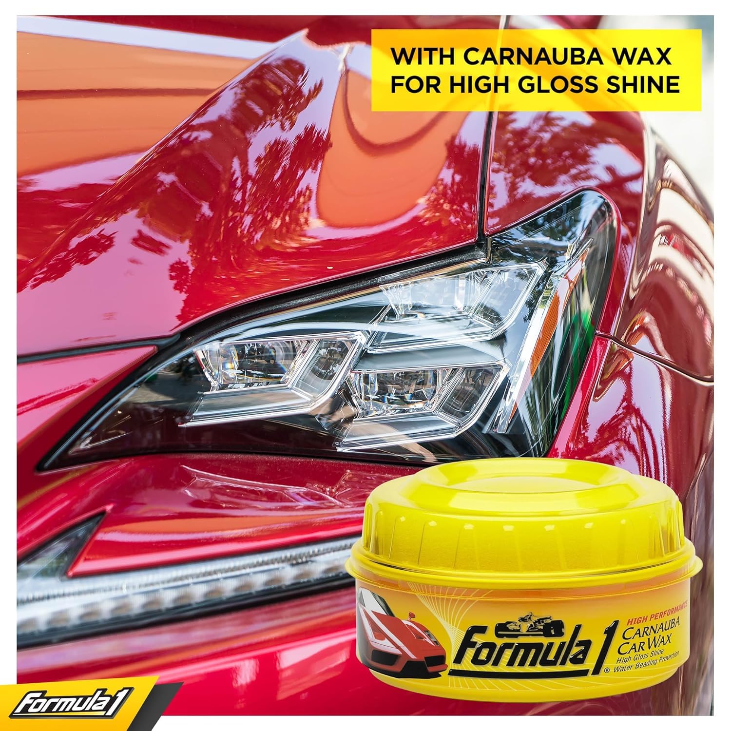 Formula 1 Carnauba Car Wax Paste - High-Gloss Shine - Polish For Car Detailing To Shine & Protect – Remove Haze And Paint Swirls W/ Micropolishing Agents – Car Cleaning Supplies (8 Oz)