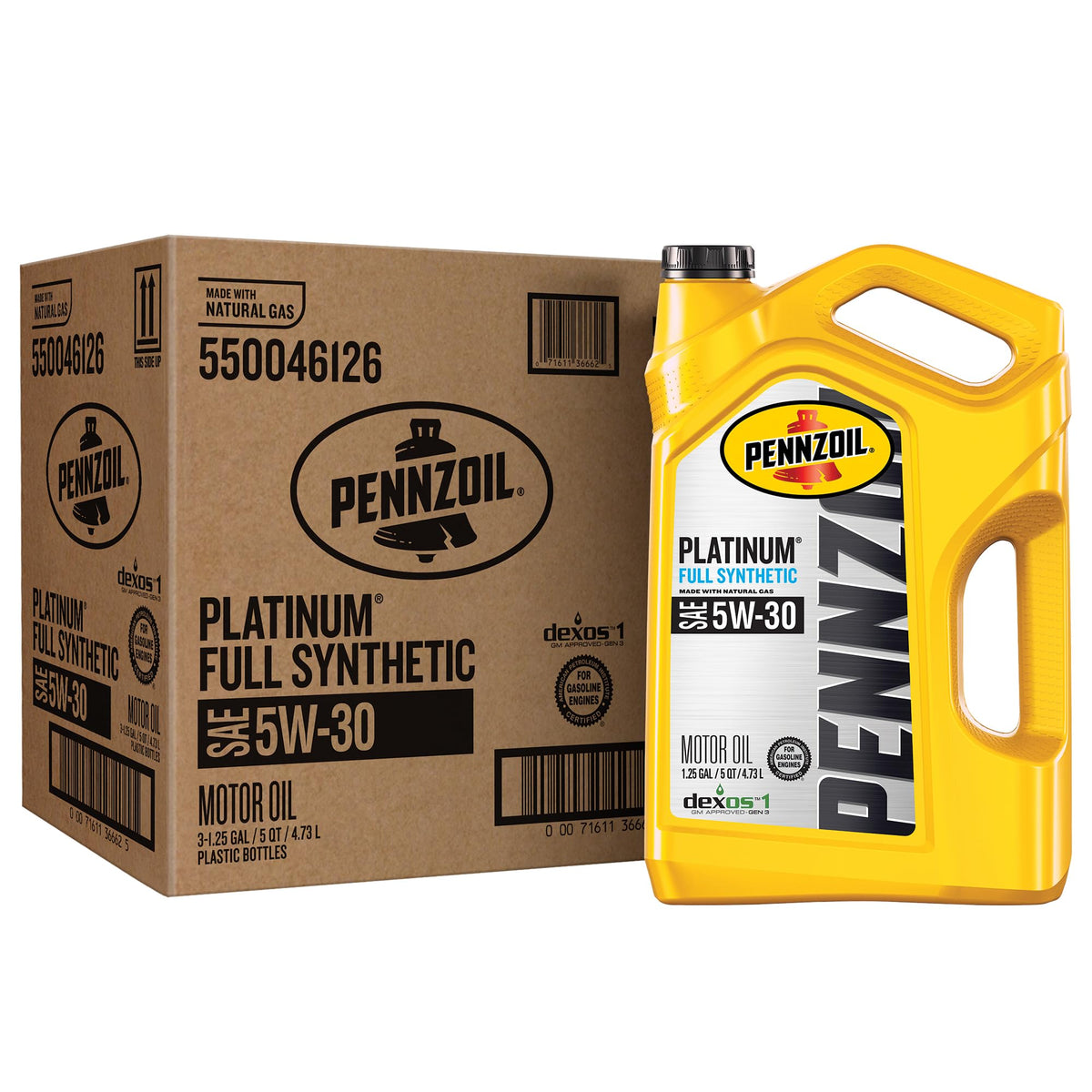 Pennzoil Platinum Full Synthetic 5W-30 Motor Oil (5-Quart, Case Of 3)