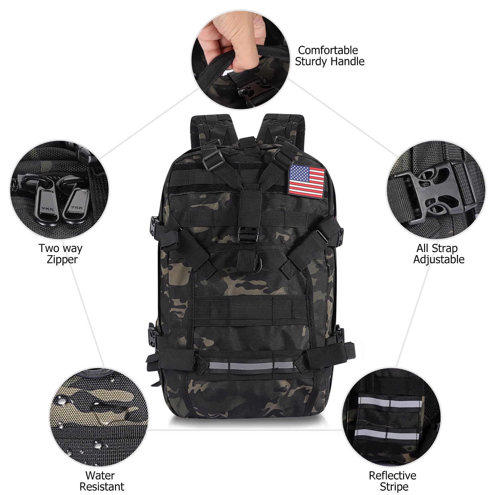 Hutigertech Helmet Backpack For Motorcycle Riders Waterproof Stand, Large Capacity Backpack With Helmet Holder, Helmet Bag Storage Hiking Cycling Motorcycle Backpacks For Men