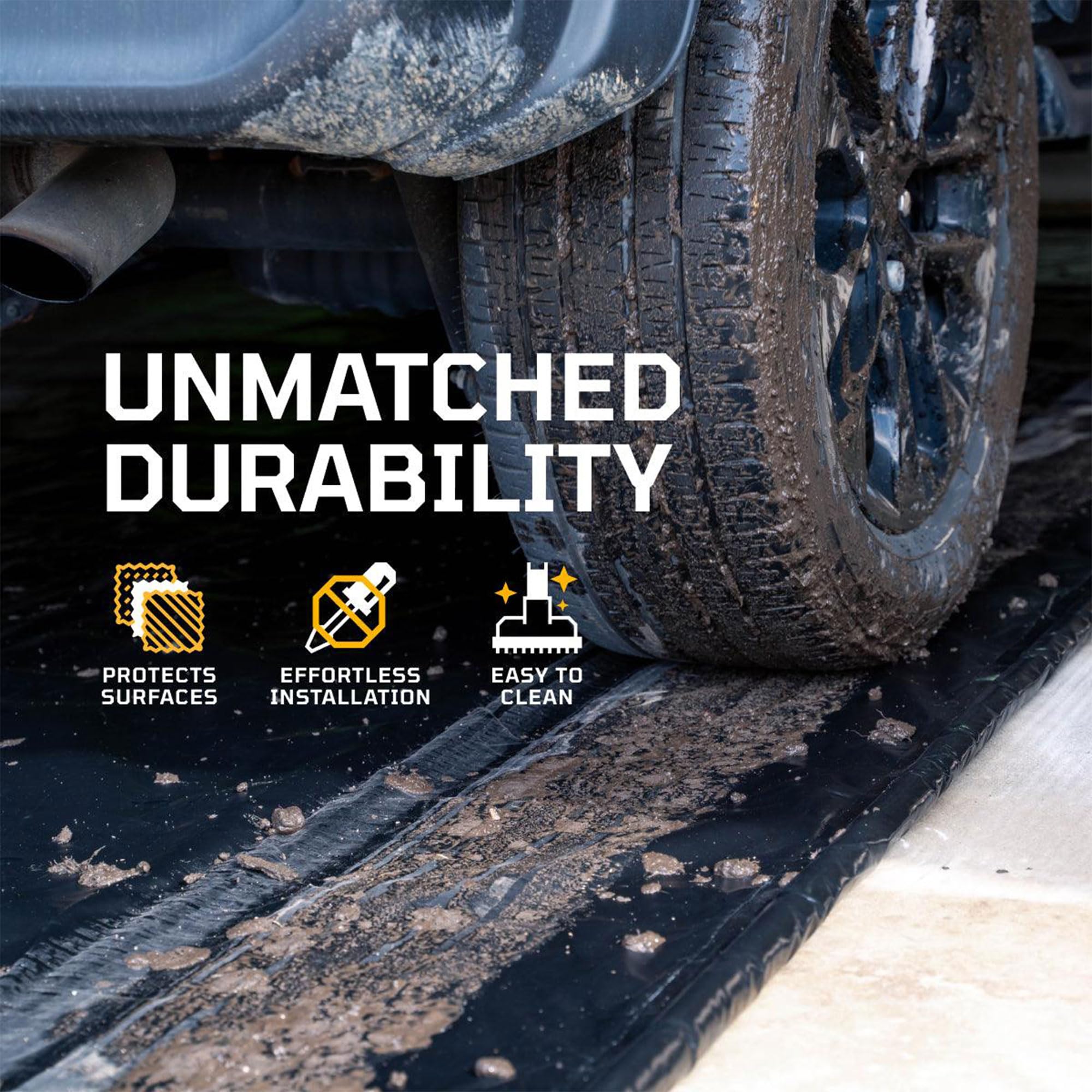 AutoFloorGuard Heavy-Duty Garage Containment Floor Mat for Compact Vehicles, 7’9 x 16'