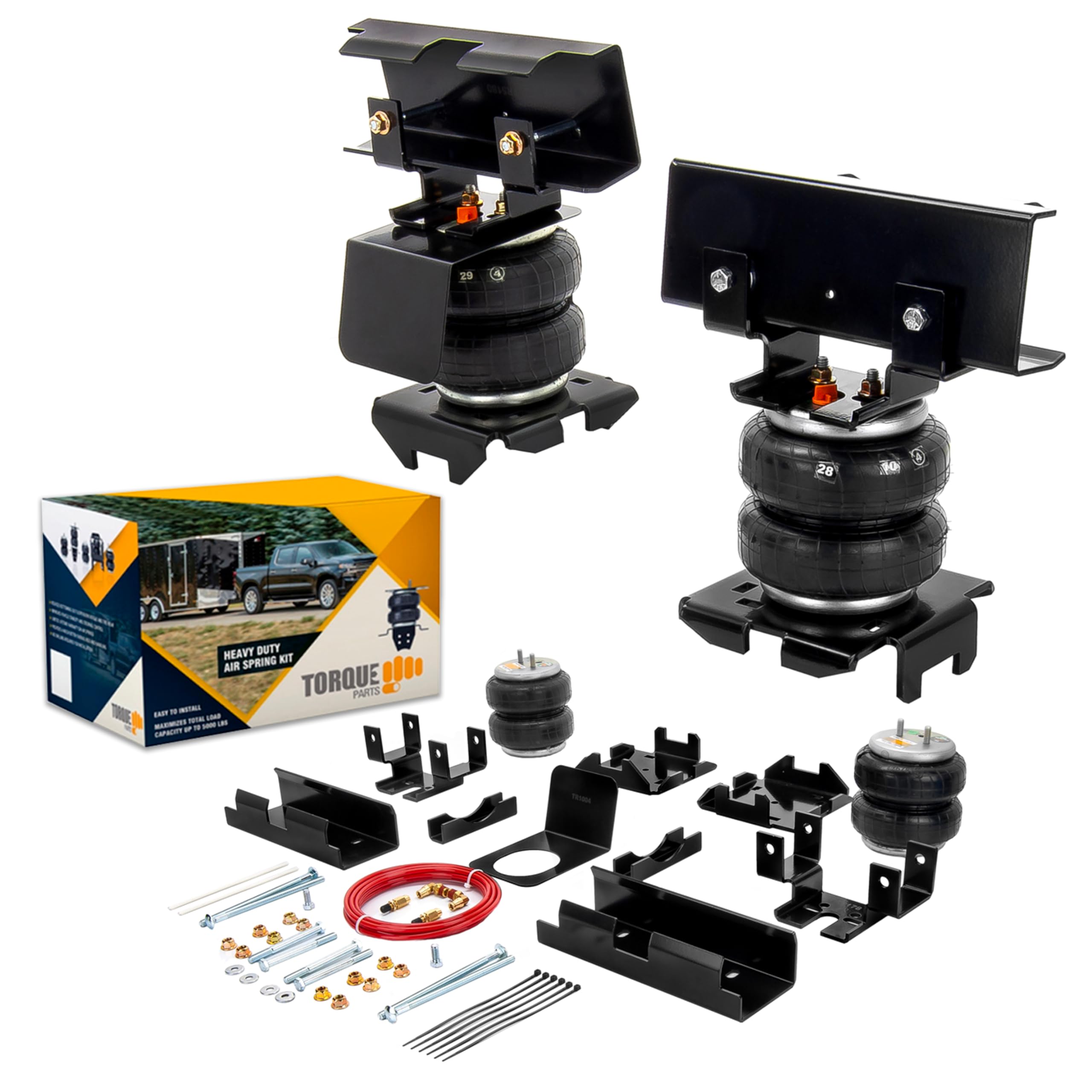 Torque Airbag Air Bag Suspension Kit For 1988-1998 Gmc And Chevrolet Chevy C&K 1500 2500 3500 2Wd 4Wd Rear Helper Bag Spring Towing 5000 Lbs (Replaces Firestone Ride Rite 2025) (Tr2025)