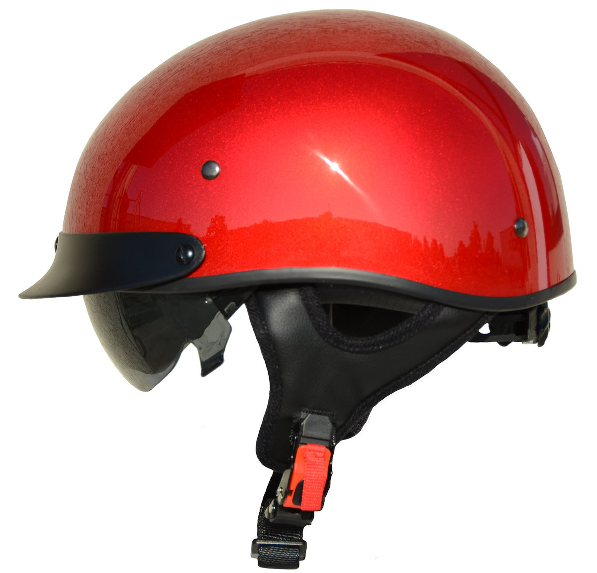 Vega Helmets 7800-254 Unisex-Adult Warrior Motorcycle Helmet W/Sunshield For Men & Women, Adjustable Size Dial Dot Half Face Sku