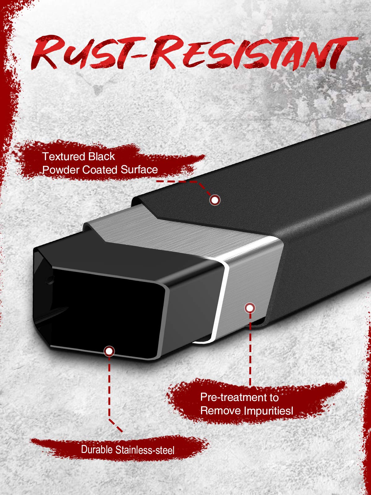 Kyx Running Boards For 2007-2018 Wrangler Jk 4 Door(Exclude 2018 Wrangler Jl Models), 5 Inches Side Steps Nerf Bars Step Rails