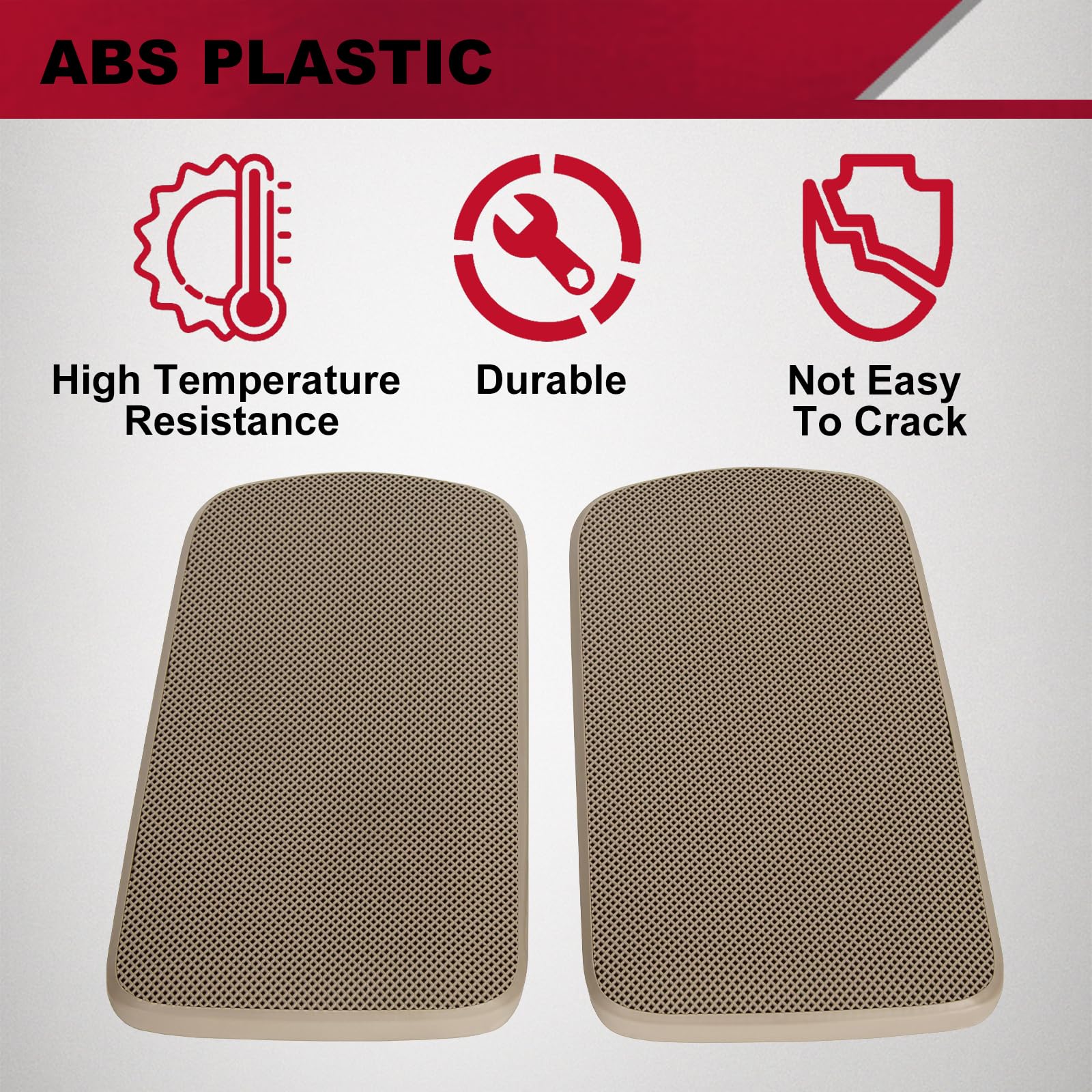 Hecasa Replacement Rear Speaker Grille Covers Compatible With 2002-2006 Toyota Camry Pair For Left And Right Side Beige Replacement For T1A-04007-521Aa-E0