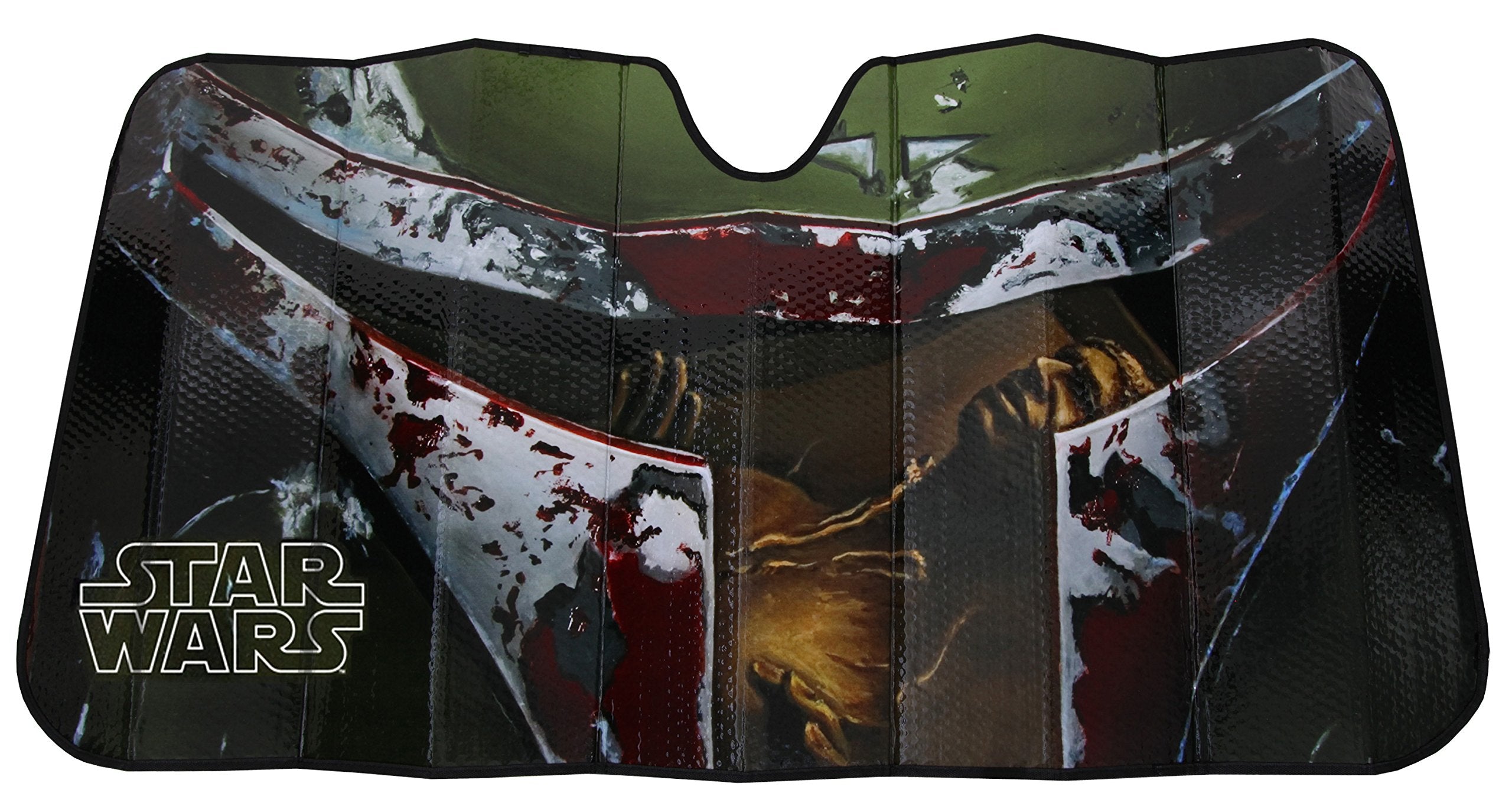 Plasticolor 003720R01 Star Wars Boba Fett Accordion Style Car Truck SUV Front Windshield Sunshade