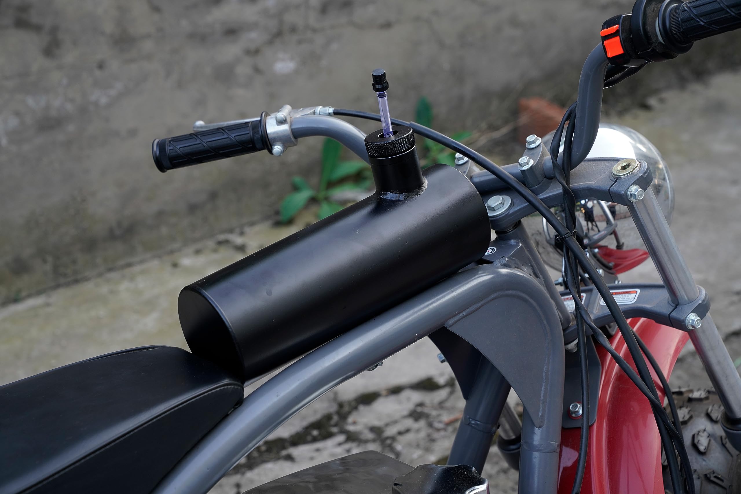 JMCHstore Aluminum Mini bike Gas Fuel Tank Cylinder 4x11'' for Coleman Baja Montser Mega moto Predator Hemi non 212 Engine, Mass