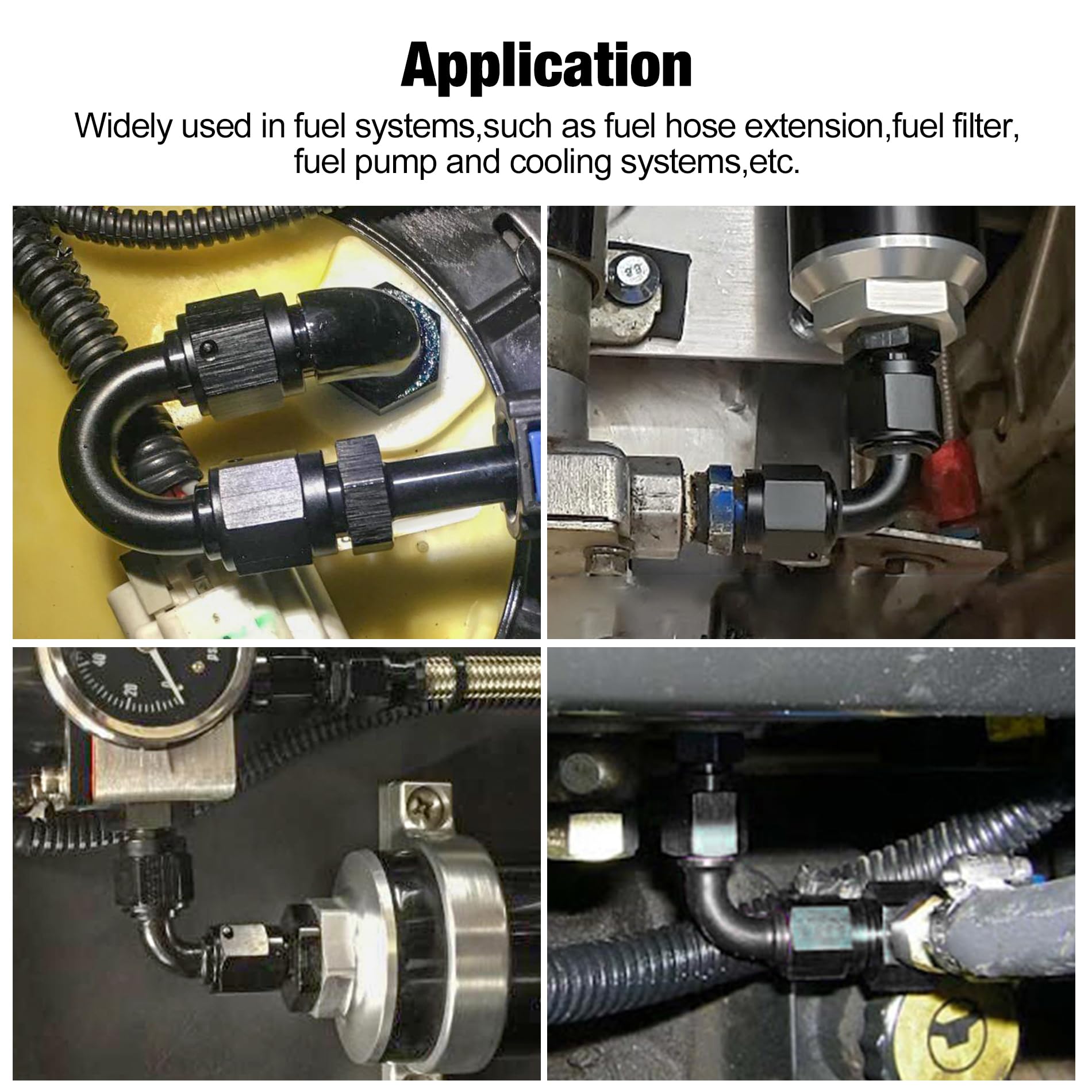 Evil Energy 8An Female To 8An Female 180 Degree Swivel Coupler Union Fitting Adapter Aluminum Black