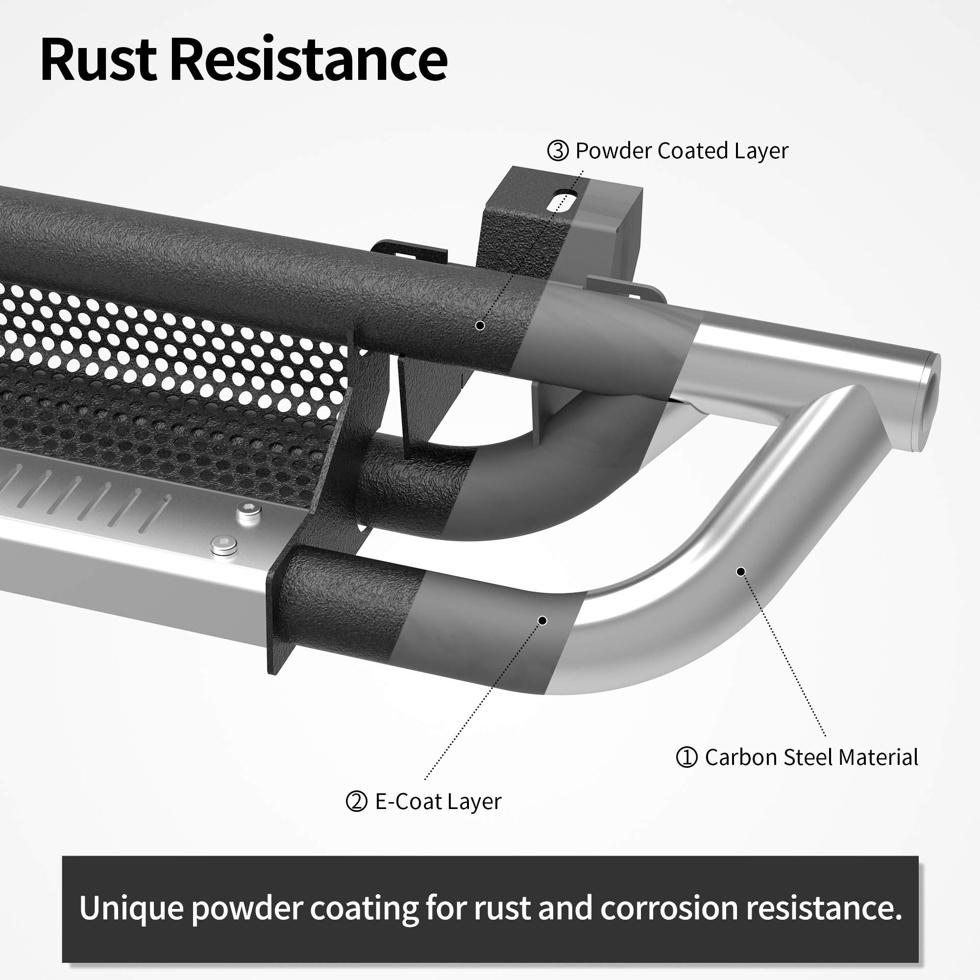 Oedro 6 Inch Running Boards, Drop Side Steps Compatible With 2007-2018 Jeep Wrangler Jk Unlimited 4 Door, Steel Nerf Bar With Si