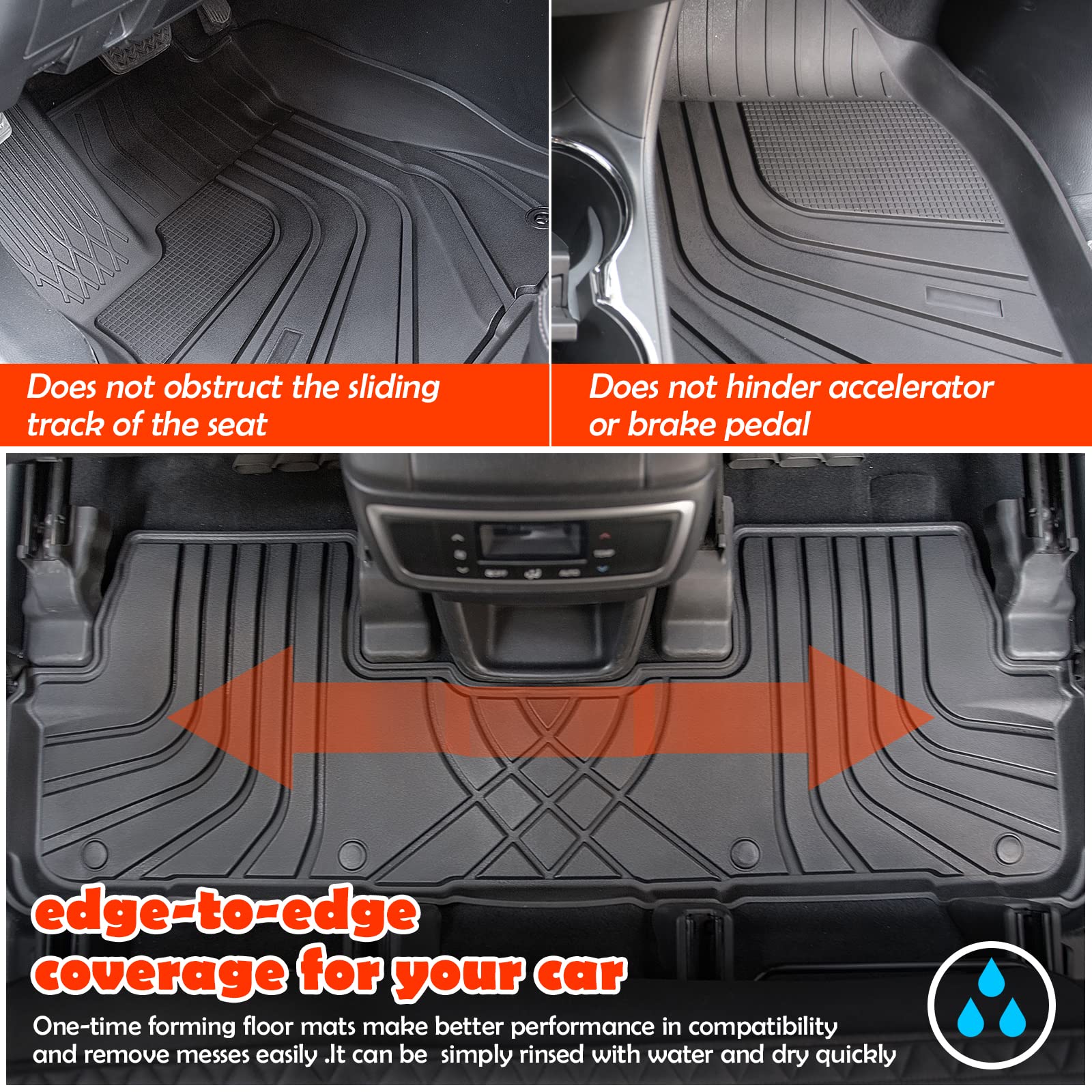 Powoq Floor Mat Compatible With 2014-2019 Toyota Highlander Trunk Mat Backrest Mat Replacement For Toyota Highlander Accessories