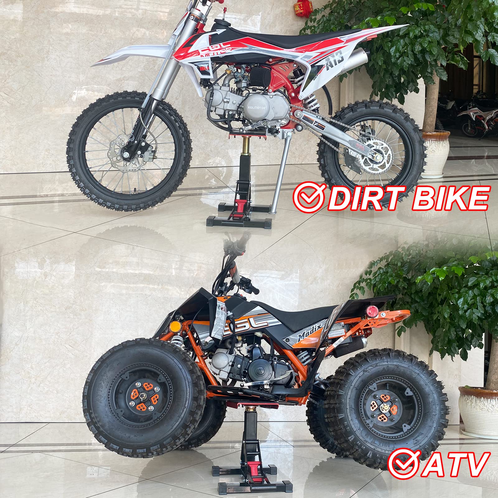 Polarbear Dirt Bike Stand Hydraulic Jack Vertical Lift Cnc, For Dirt Bike/Atv/Adv/Rally Maintenance, Motorcycle Dirtbike Engine
