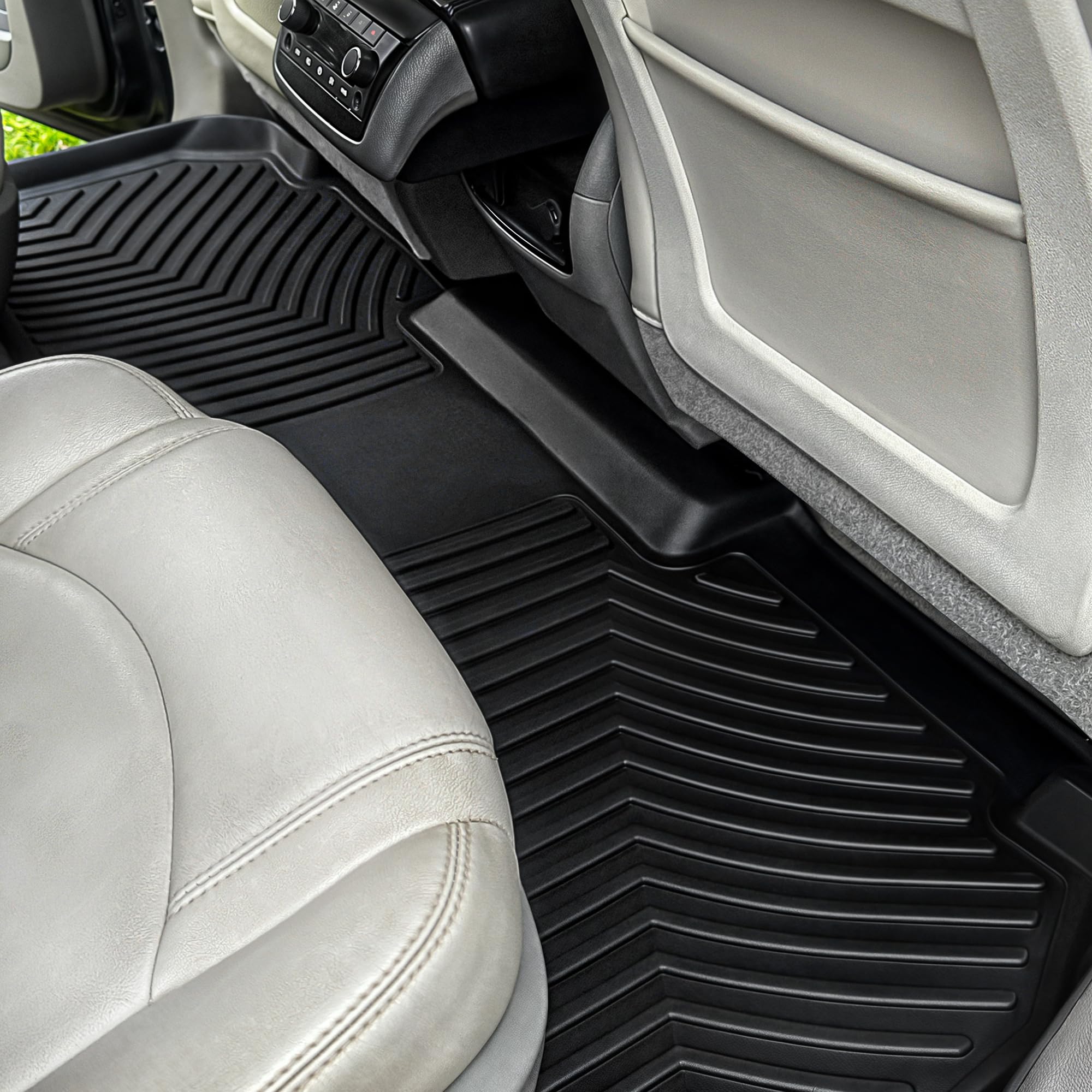 Oedro Floor Mats Fit For 2008-2020 Dodge Grand Caravan/2008-2016 Chrysler Town & Country (Stow'N Go Only), Tpe All-Weather Guard