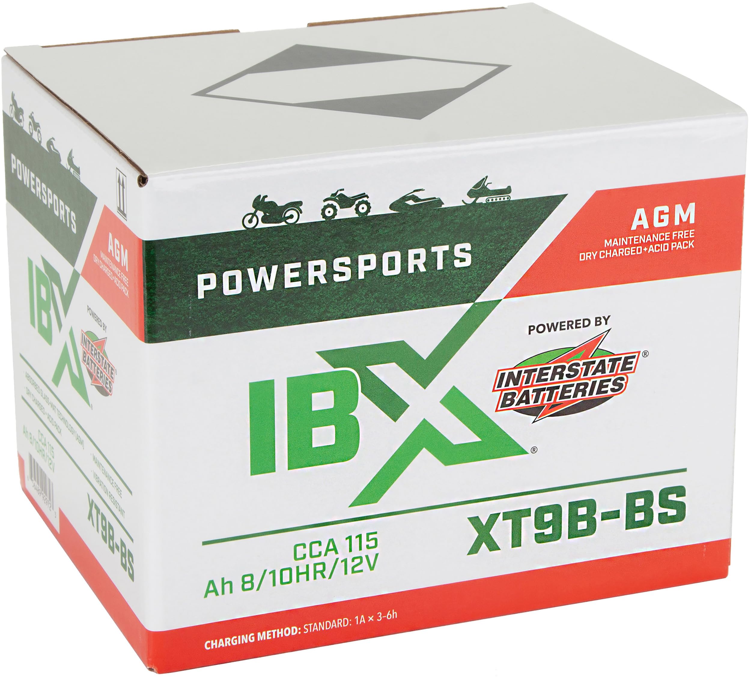 Interstate Batteries Yt9B-Bs 12V 8Ah Powersports Battery 115Cca Agm Rechargeable Replacement Battery For Yamaha, Atvs, Motorcycl