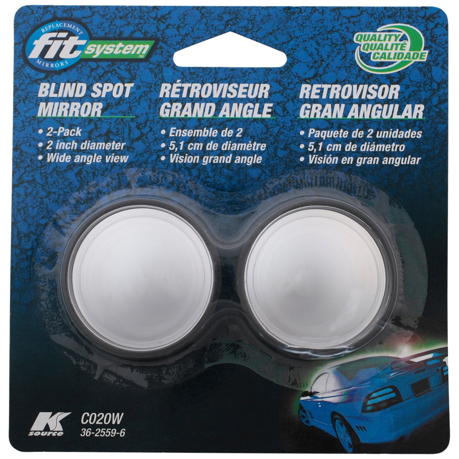 Fit System C020W 2' Round Spot Mirror (2Pcs)