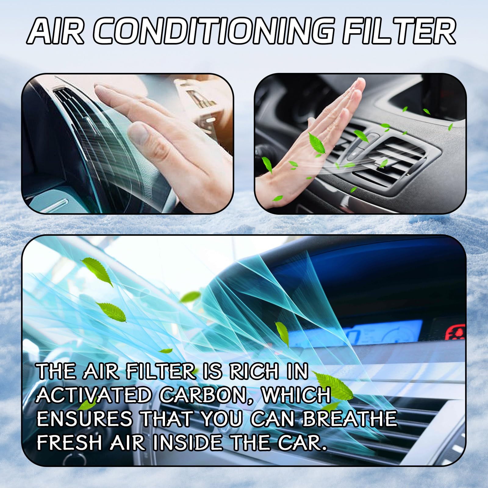 SamWinGear Cabin Air Filter Car Air Conditioner Filter with Activated Carbon Fresh Breeze Air Filter Element for Car Passenger C