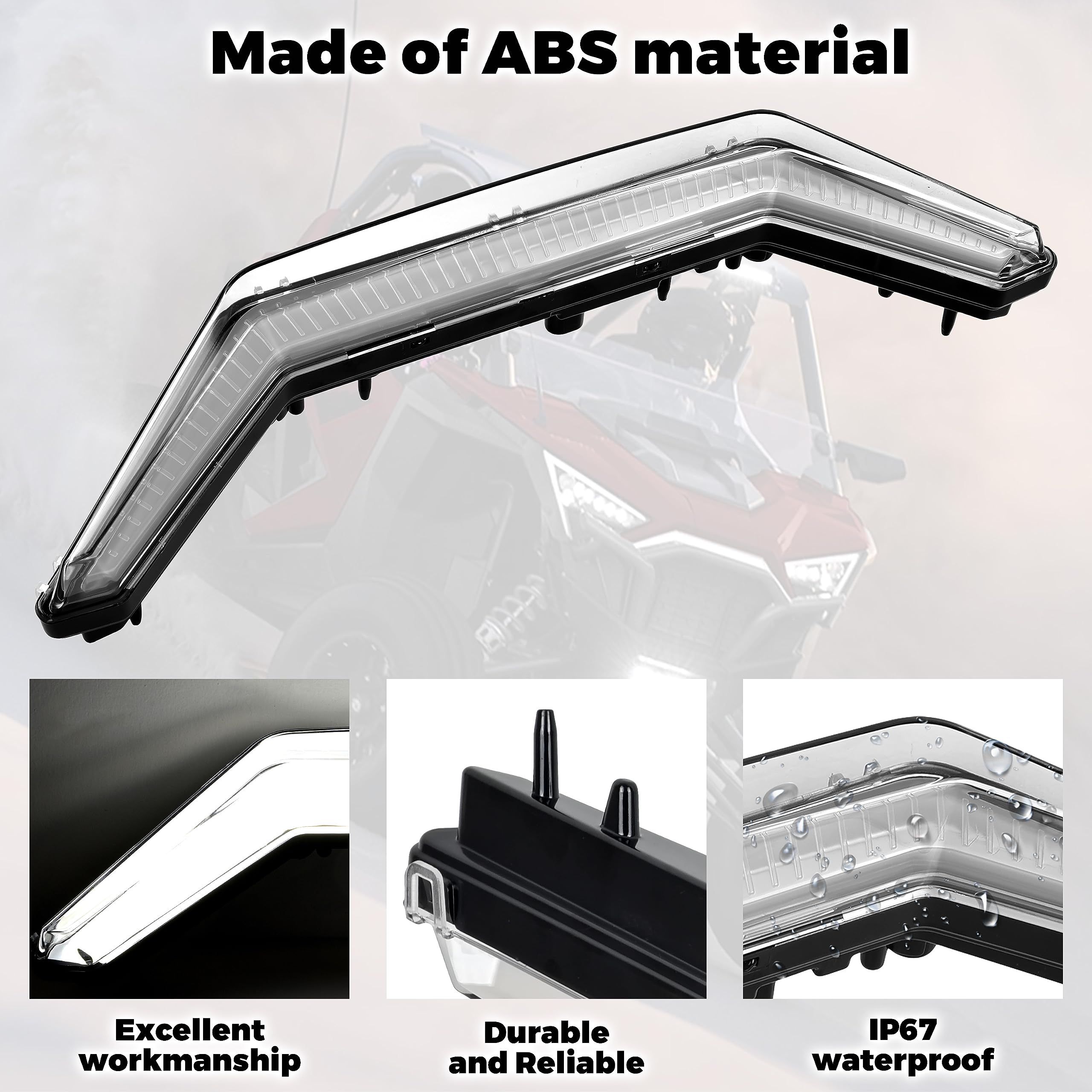 Sautvs Front Accent Light For Rzr Pro Xp, Led Center Grill Light Front Signature Light For Polaris Polaris Rzr Pro Xp/ Xp4/ Rzr Pro R/Rzr Turbo R Accessories 2020-2024(1Pcs, Replace #2884346)