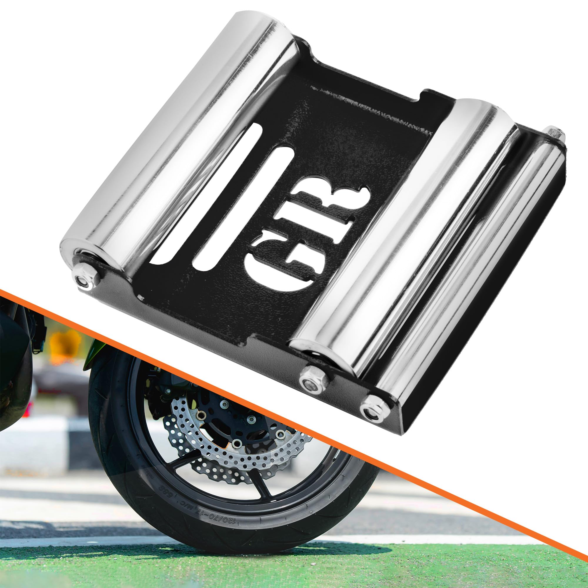 Grand Pitstop Motorcycle Roller Wheel Cleaning Stand - Paddock Stand Replacement - Wheel Roller Stand With Ramp Support For Tire