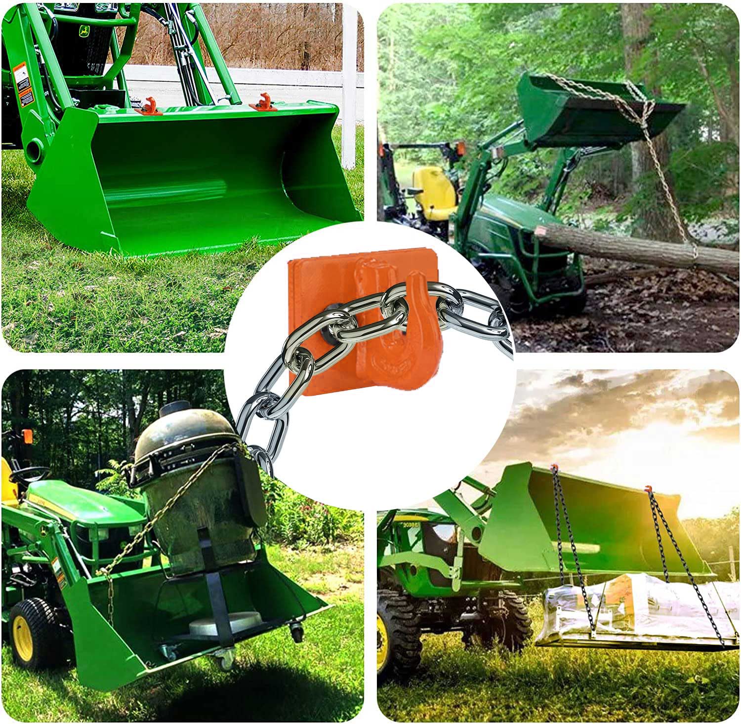 Autobots Tractor Bucket Hooks 3/8'' (2 Pack),Max 15,000 Lbs, Bolt On Hooks For Tractor Bucket,Heavy Duty Grab Hook Tow Hook,Indi