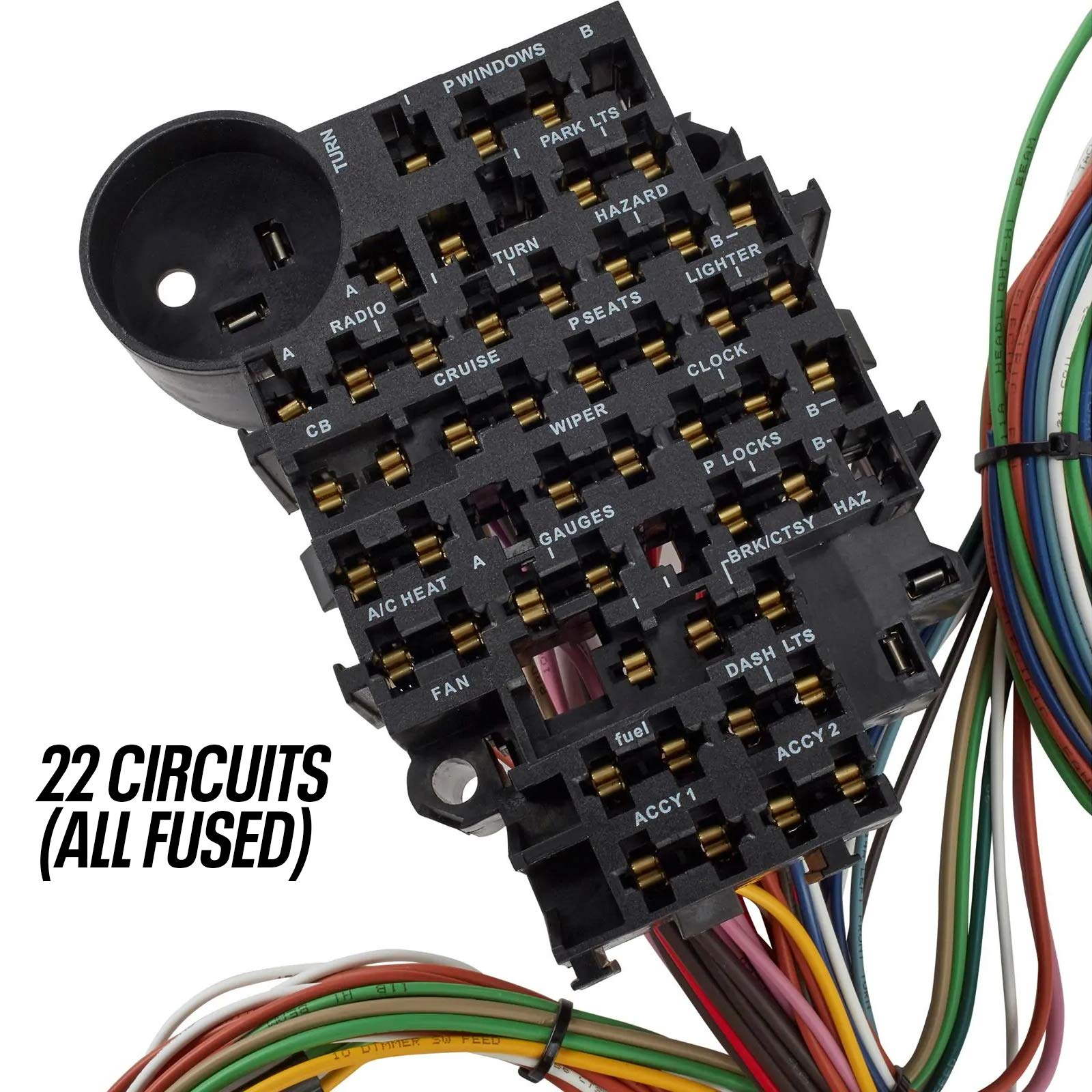 Universal 22-Circuit Automotive Wiring Harness Kit For Gm Tilt Columns - Gxl Insulated Copper Wires, Includes Instructions, Idea