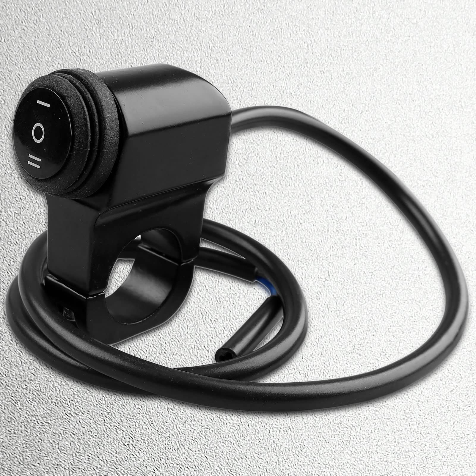 Cyleto 3 Position Motorcycle Headlight Switch 12V 7/8' 22-23Mm Waterproof Motorcycle Atv Handlebar On-Off-On Control Cnc Craft Mounting Bracket Suits(Black)