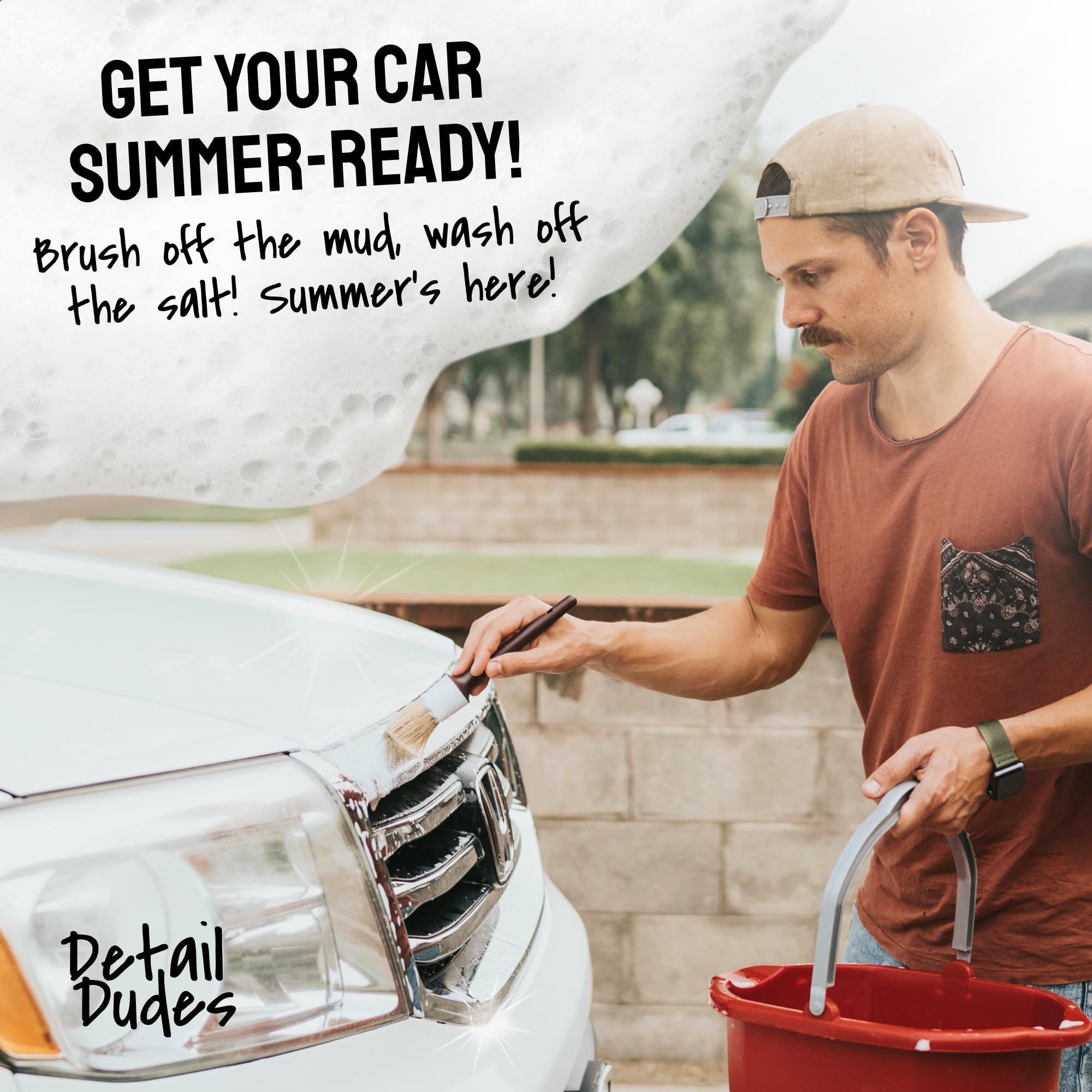 Detail Dudes Soft Boars Hair Car Detailing Brush Set For Washing (6 Pack) - Interior Car Detailing Kit - Automotive Interior Dus