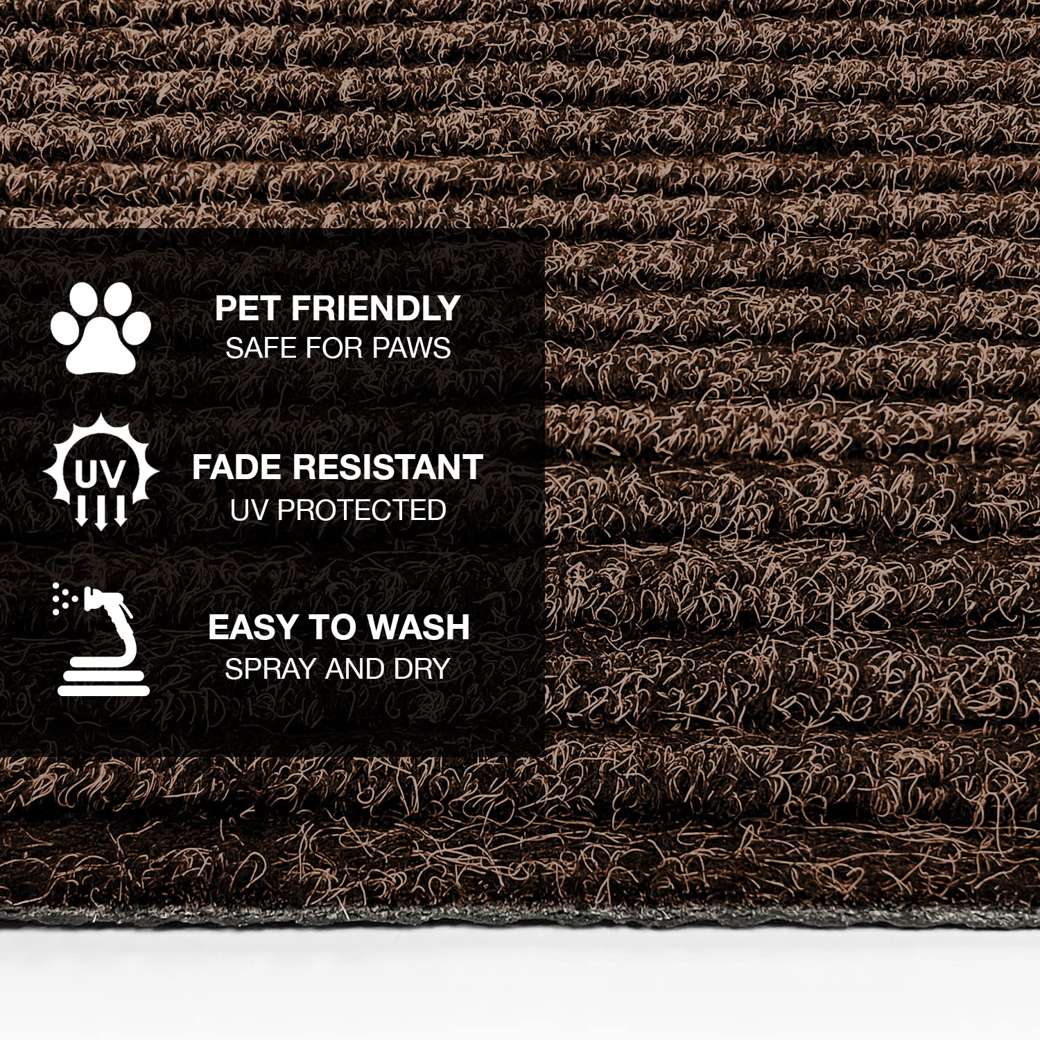 Prest-O-Fit 2-0421 Ruggids Rv Step Rug Sierra Brown 23 In. Wide