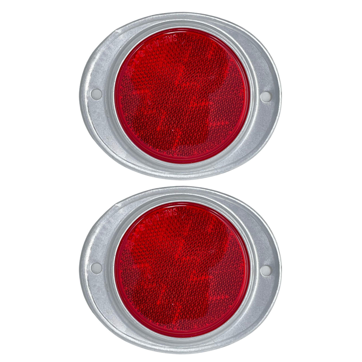 [ALL STAR TRUCK PARTS] Amber/Red 3    Round Reflector with Aluminum Base Screw On 2 Holes for Trucks, Towing, Trailers, RVs and 
