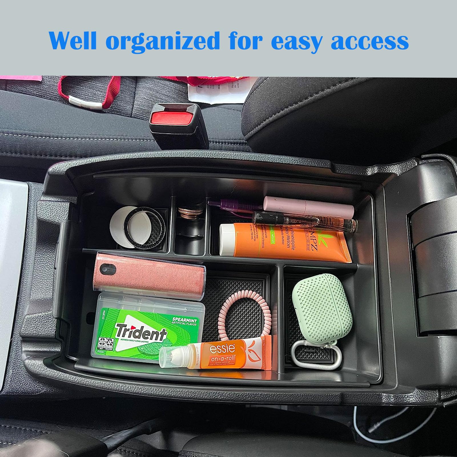 Zxiaochun 2Pcs Center Console Organizer Tray And Dash Storage Tray Compatible With Ford Bronco Sport Cx430 2021 2022 2023 2024 Accessories Armrest Box Insert Storage Tray Abs Plastic Material