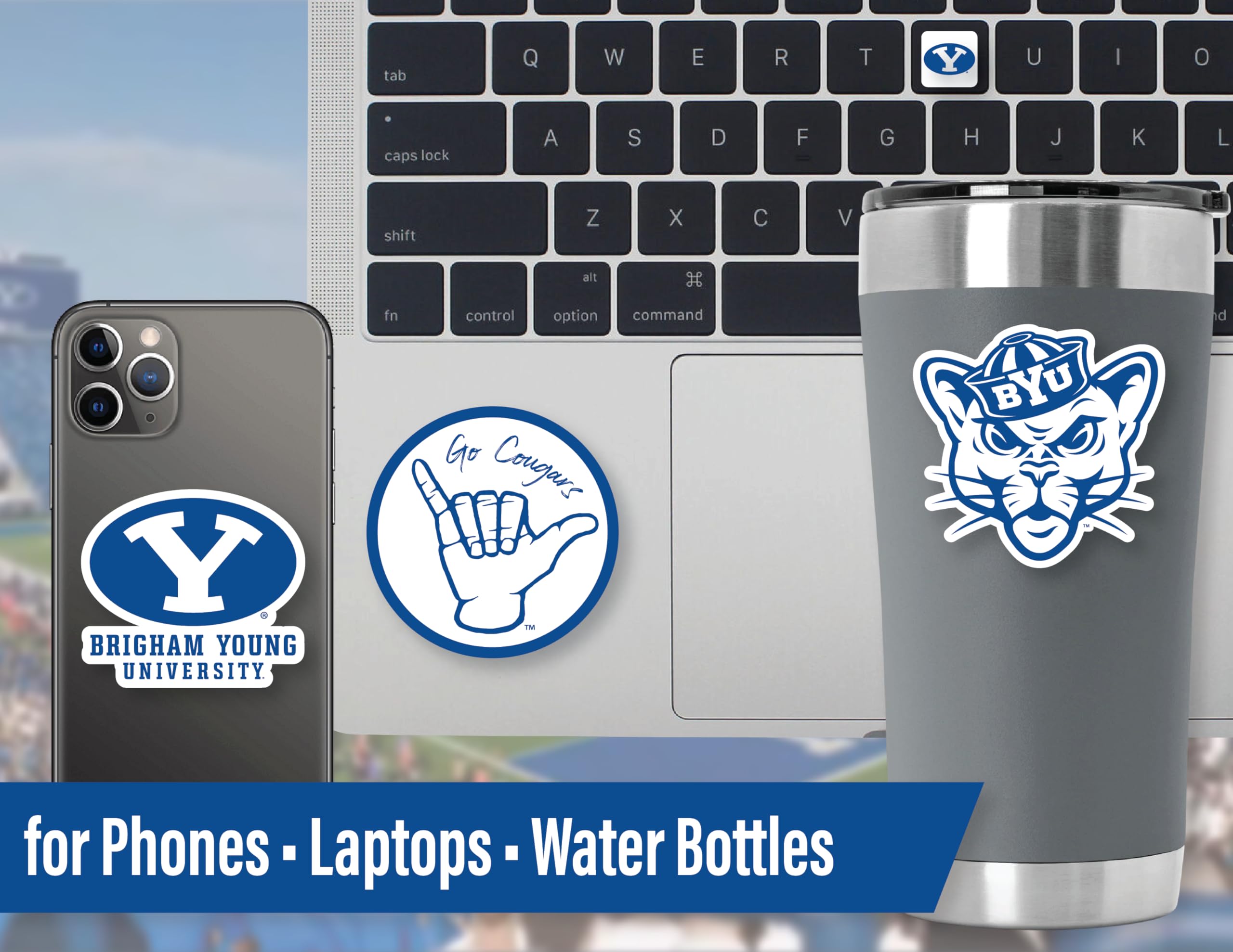 Byu Stickers For Gift, Car, Water Bottle, Laptop, And Phone For Brigham Young Cougs Football Fans And University Graduates (Byu