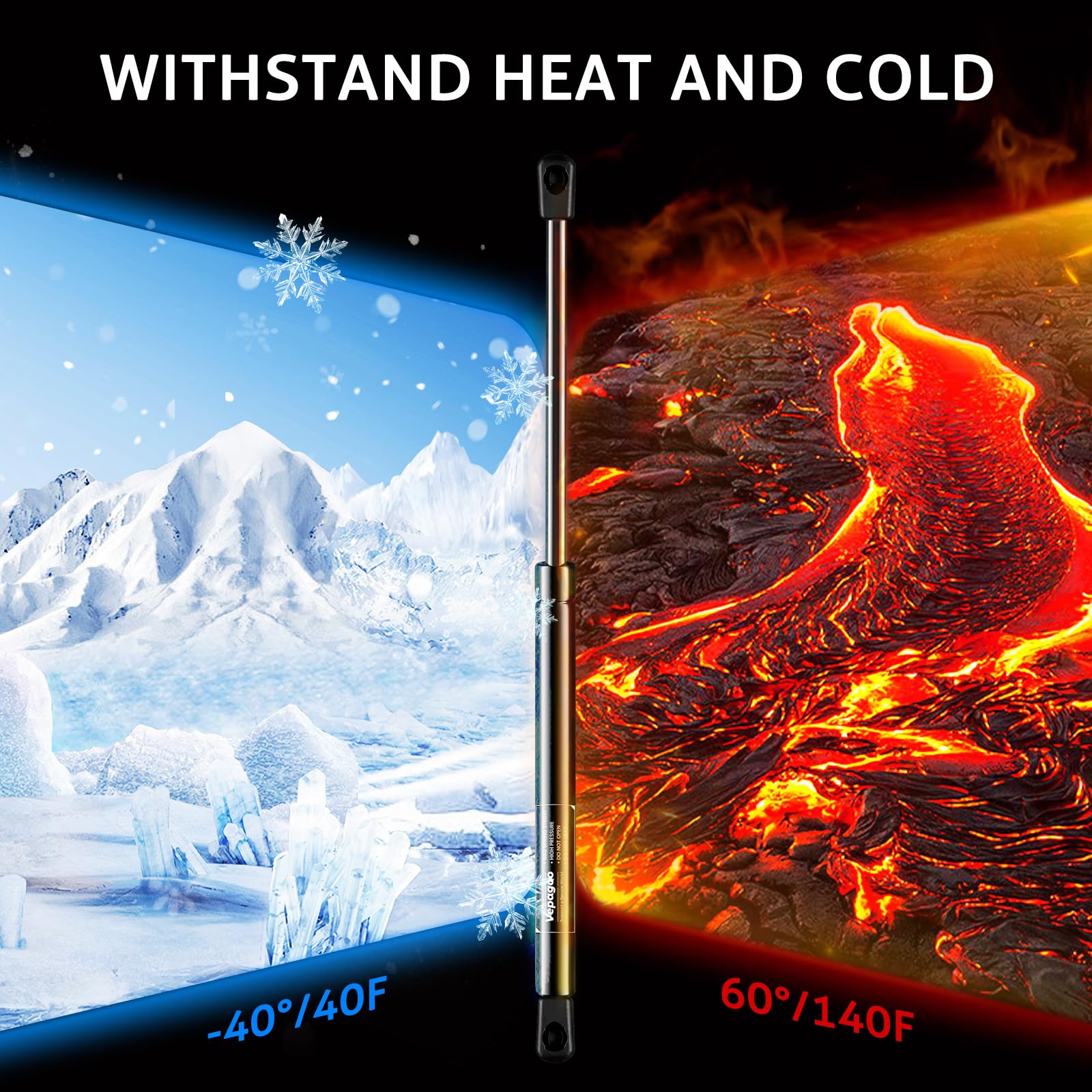 Vepagoo C16-15122 16 Inch 25Lbs/111N Gas Shocks Struts For Leer Are Atc Camper Topper Rear Window Truck Cap Camper Shell Canopy,