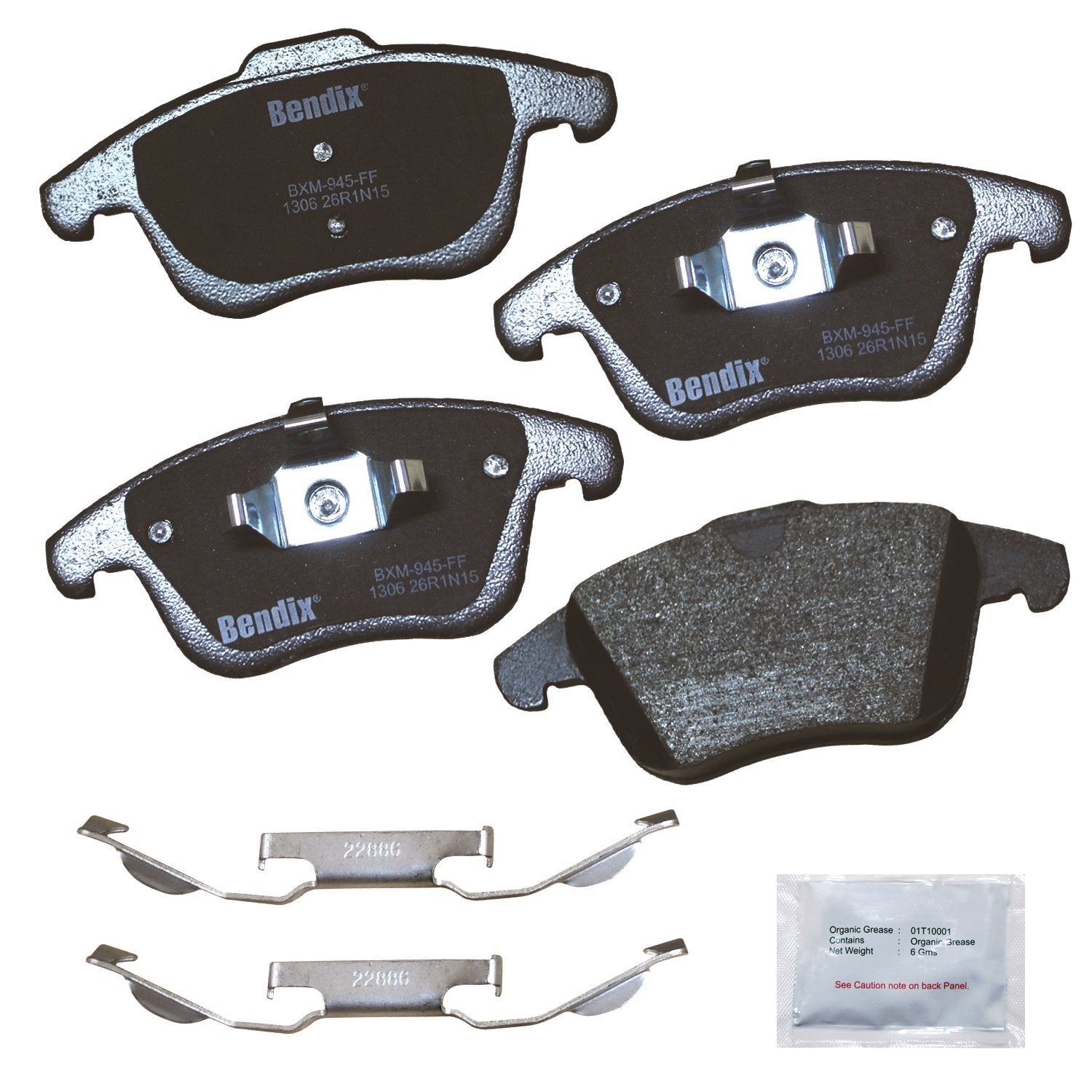 Bendix Priority1 Cfm1306 Semi-Metallic Front Brake Pads For Select Models Jaguar Xe, Land Rover Lr2, Range Evoque, Mg Gt, Volvo 