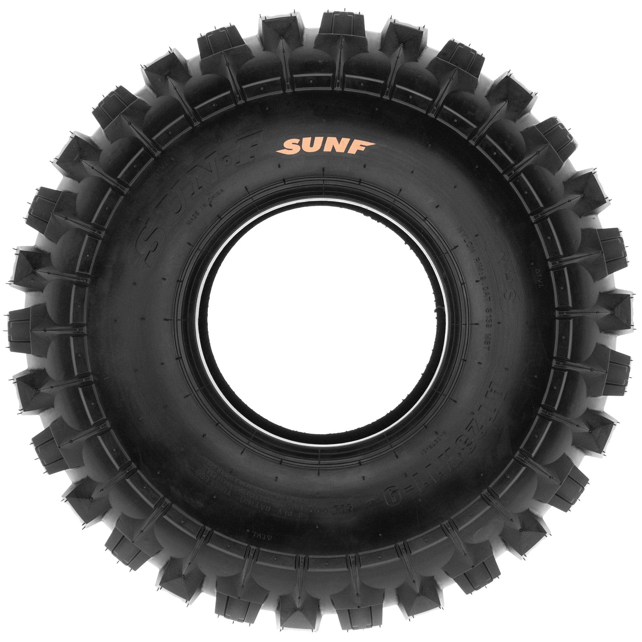 SunF XC ATV UTV Knobby Sport Tires 22x10-9,6 PR Tubeless A027, Set of 2