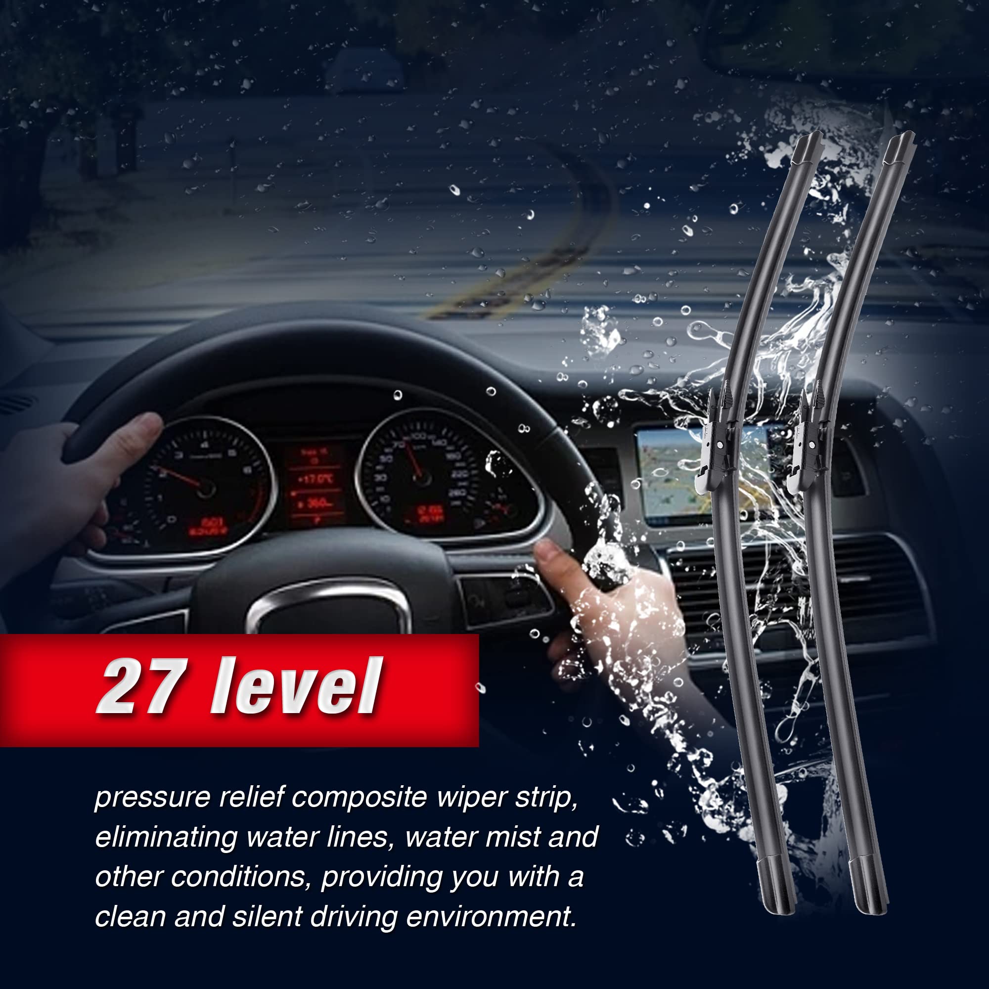 3 Wipers 26''/15''/11'' Windshield Wiper Blades Replacment For Chevrolet Sonic 2017 2016 2015 2014 2013 2012-Oem Quality Pinch T