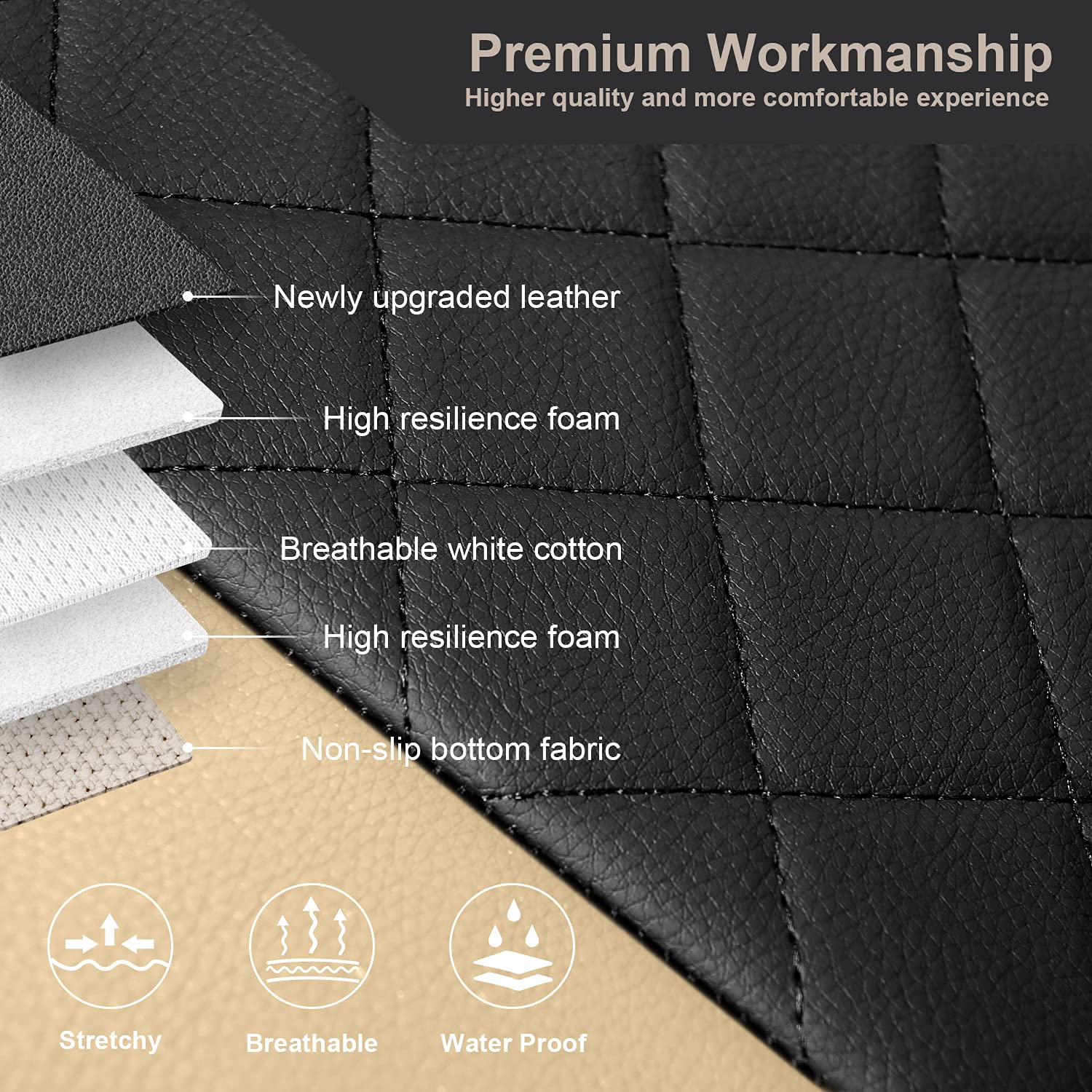 Giant Panda Front Car Seat Covers, Bucket Seat Covers, Leather High Back Auto Seat Covers For Cars, Trucks, Jeep, Van, Suv, Pick