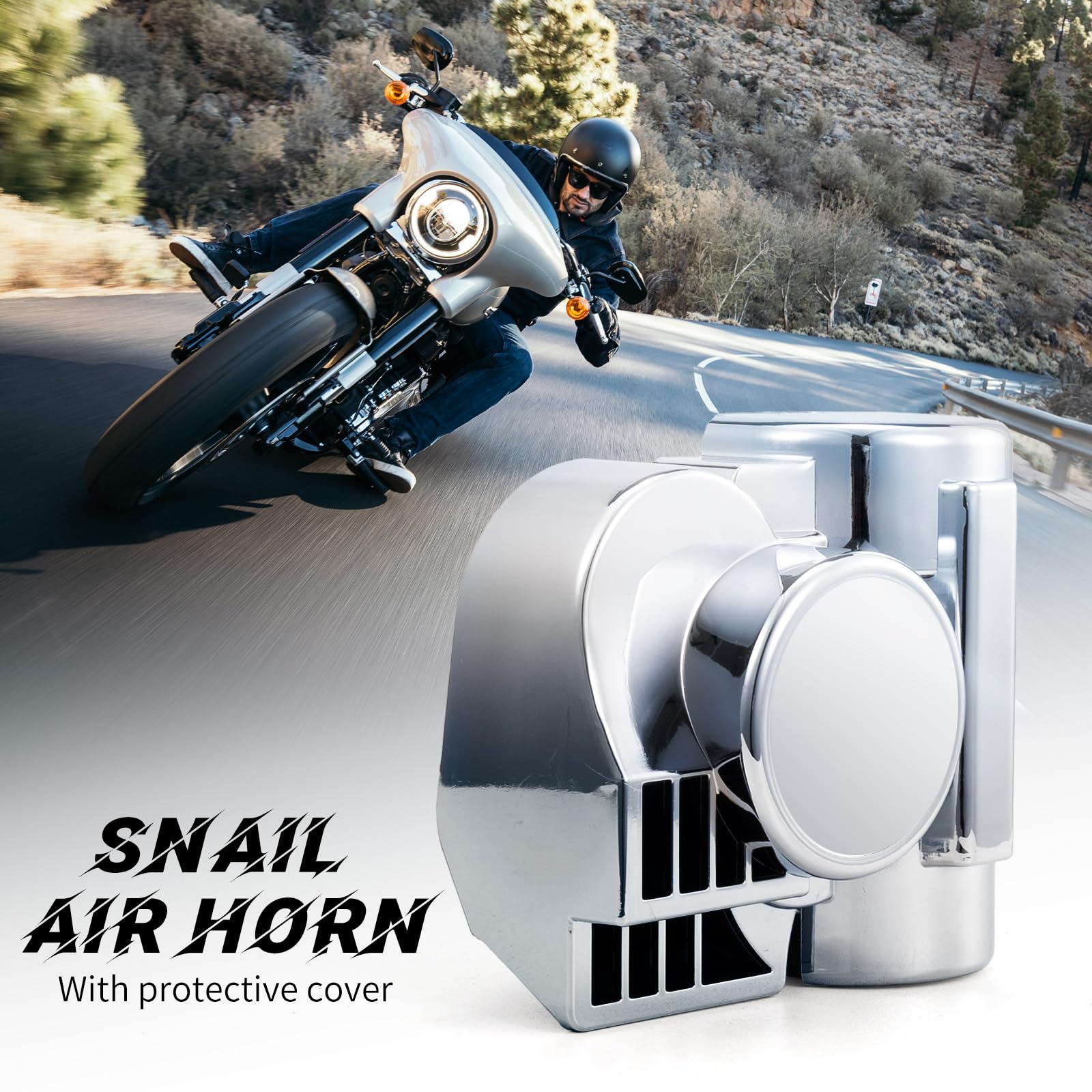 FARBIN Air Horn for Cars Trucks Motorcycle with Horn Cover Silver 12V 150DB Train Sound Car Horn Kit Super Loud Horns for Motorb