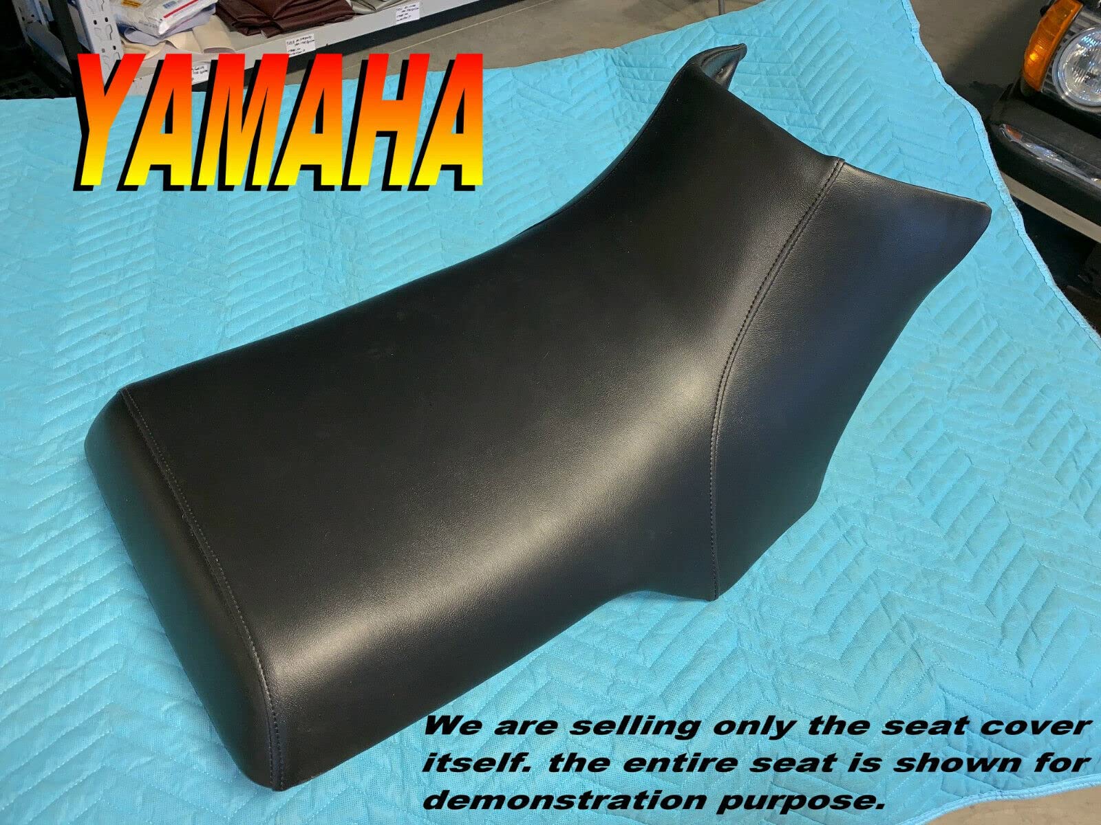 Seat Cover Black Vinyl Custom Fit For Yamaha Moto 4 225 250 285 350 350Er Motor Bike Vehicle_Seat_Cover