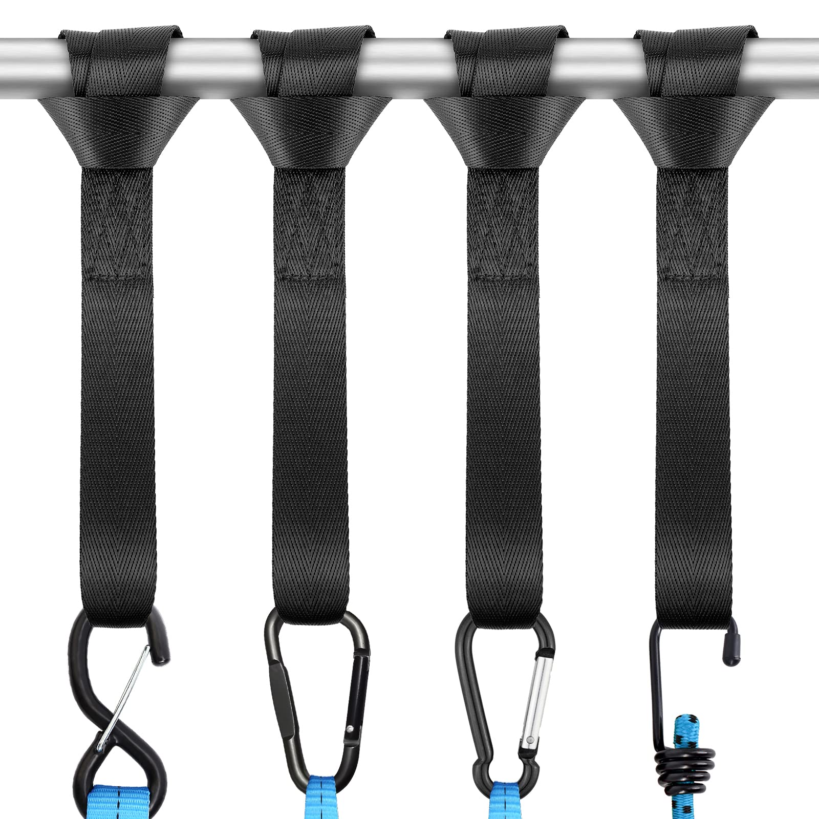 Rio Direct 6-Pack Soft Loop Tie Down Straps, 1800Lbs Load Capacity, 4800Lbs Breaking Strength, 1 * 12 Inches Heavy Duty Motorcycle Handlebar Tie Down Straps, For Secure Trailering Of Bikes, Atv, Utv