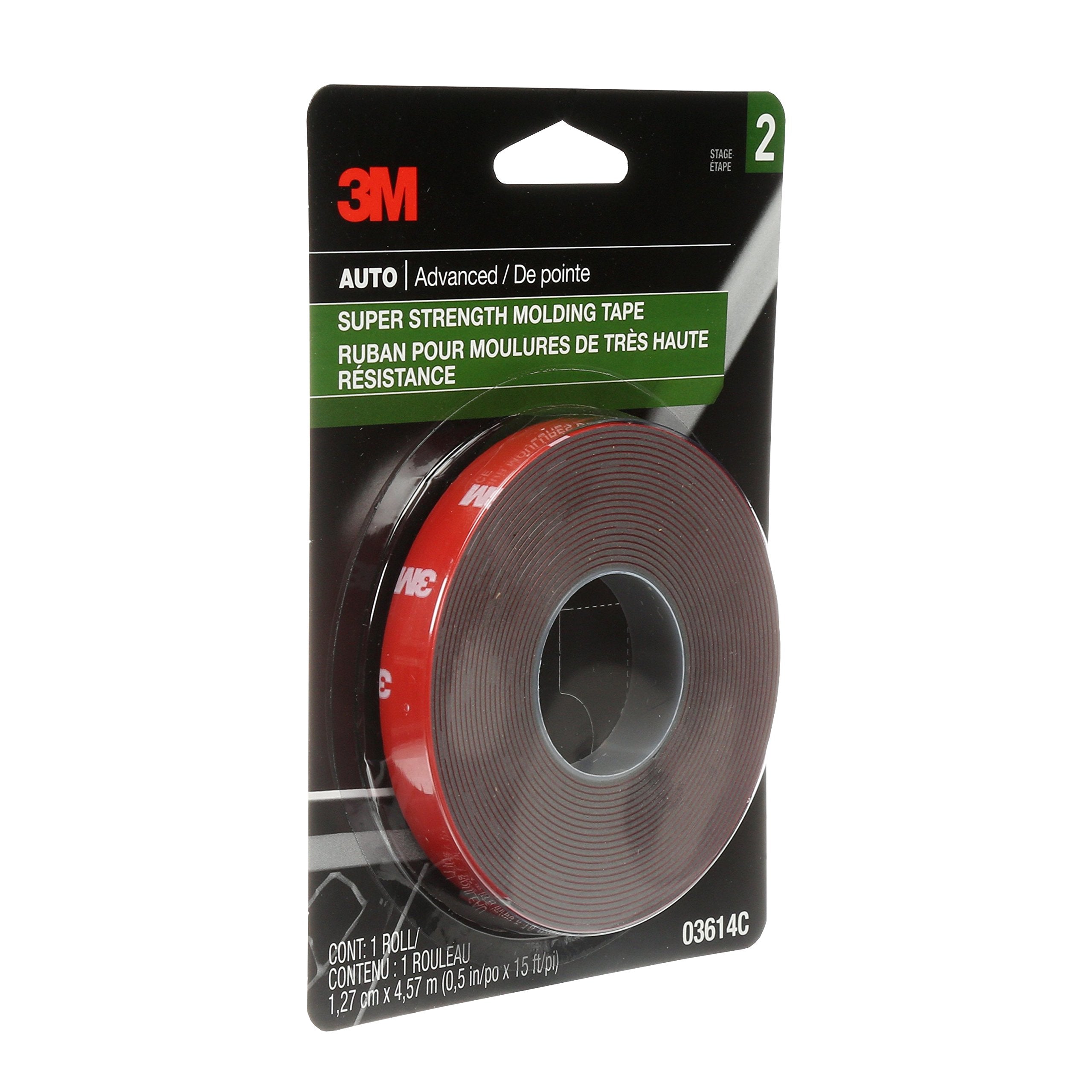 3M 03614 Scotch-Mount 1/2'' X 15' Molding Tape (2-Rolls)