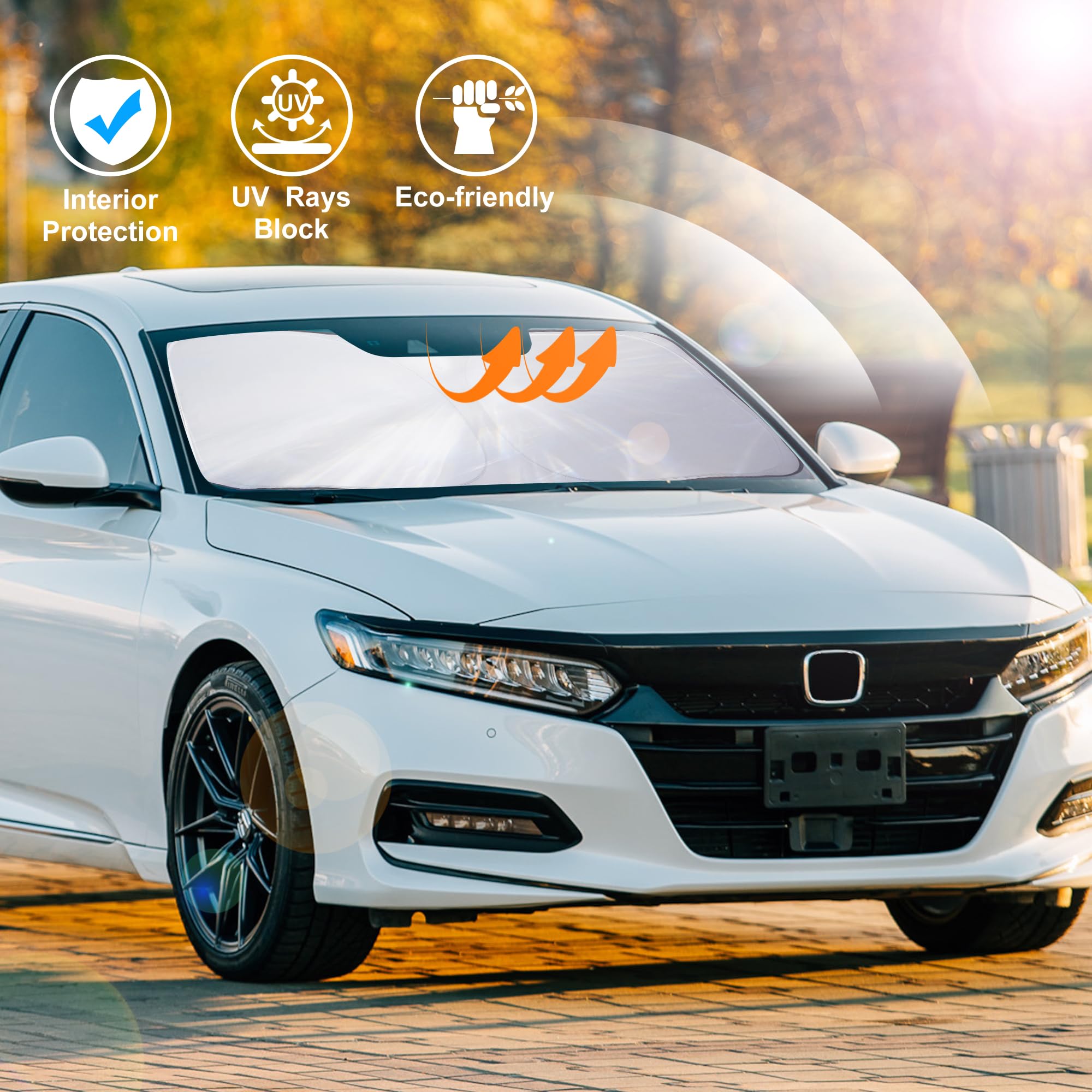 Windshield Sun Shade Foldable Reflective Sunshade Fit For 2018-2022 Honda Accord Sedan Accessories Sun Visor Heat Protection Kee