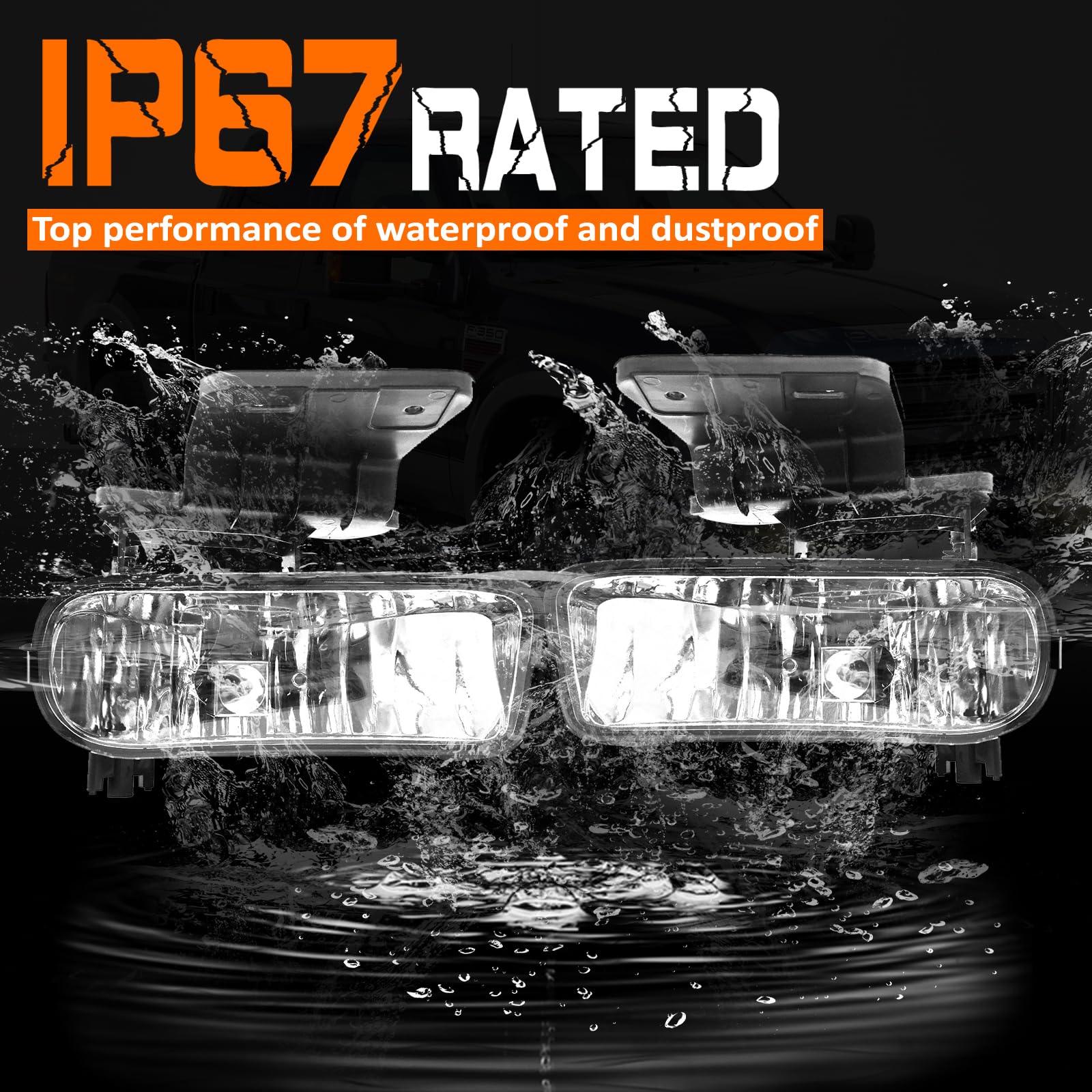 Shocklight Fog Lights Compatible With 1999-2002 Chevy Silverado 1500 2500, 2000-2001 Silverado 3500, 2000-2006 Suburban/Tahoe(Not For Model With Z71), A Pair Of Fog Lamps(Left And Right)