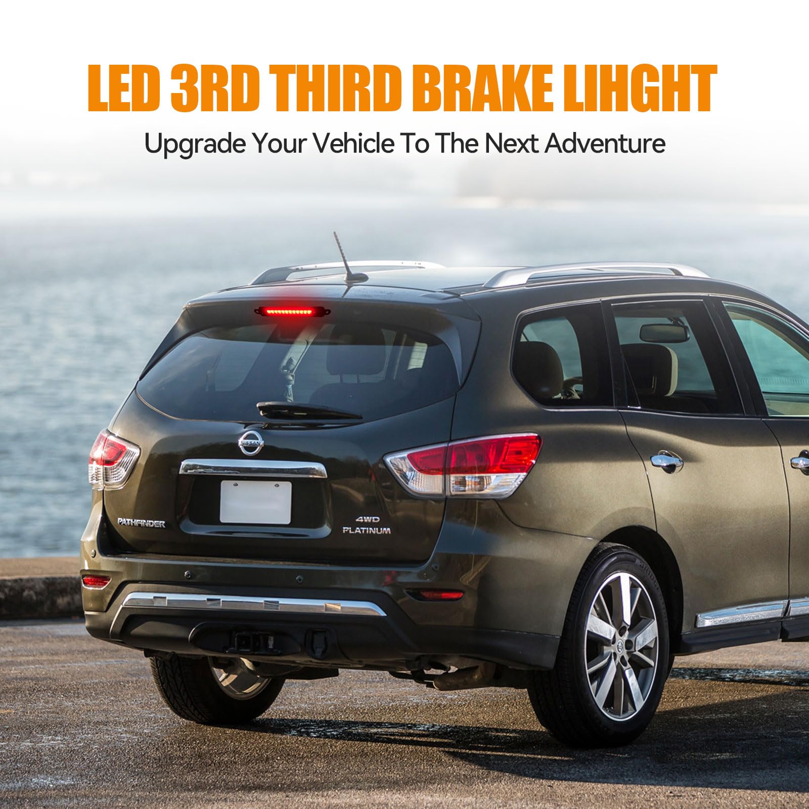 Cxdar Third 3Rd Brake Light Led For 2004-2015 Nissan Armada, High Mount Rear Brake Lights Assembly For 2004-2010 Infiniti Qx56,