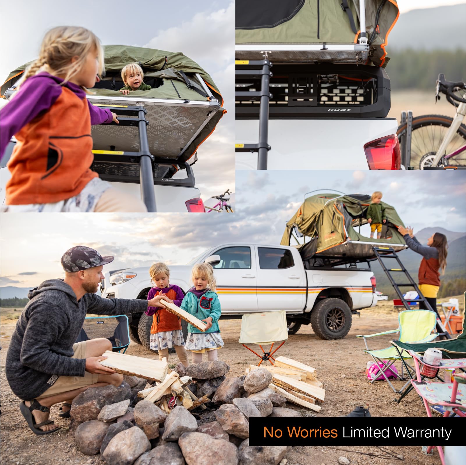 Kuat Ibex Versatile Durable Lightweight Aluminum Adjustable Truck Bed Rack - Stainless Steel Hardware Included | 1,200 Lbs Static & 300 Lbs Dynamic Weight Capacity, Ibexa1 - Mid-Size - Short-Bed