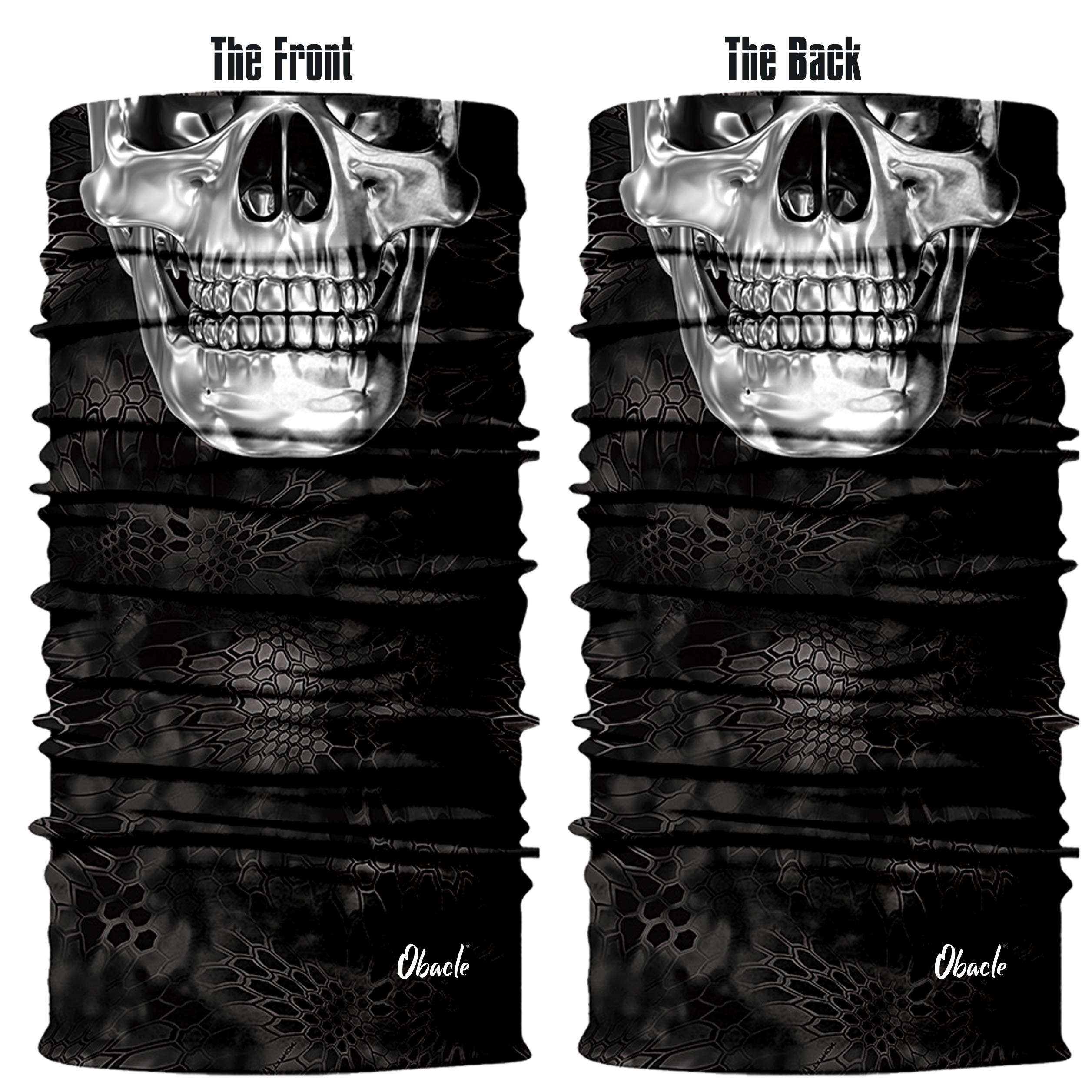 Obacle Half Face Mask Sun Dust Wind Protection Durable Tube Face Mask Bandana Skull Skeleton Face Mask For Men Women Bike Riding