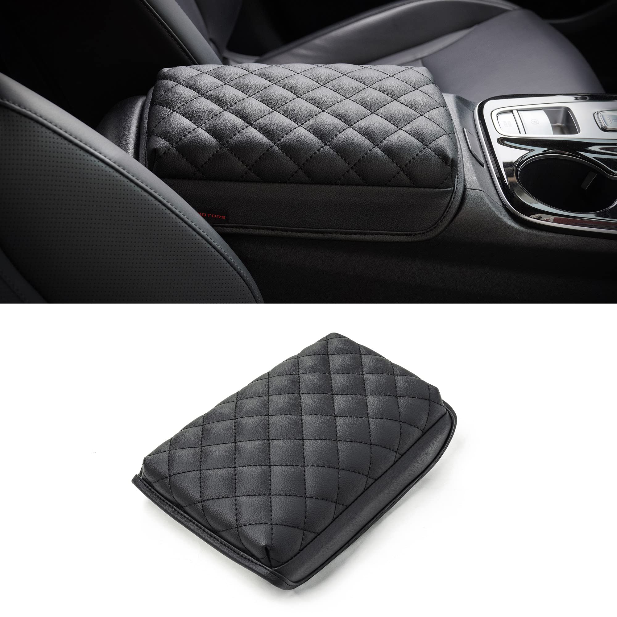 KMMOTORS Tucson NX4 (2022, 2023, 2024) Center Console Cover Black, Armrest Cushion, Tucson Accessories, Vegan Leather, Console L