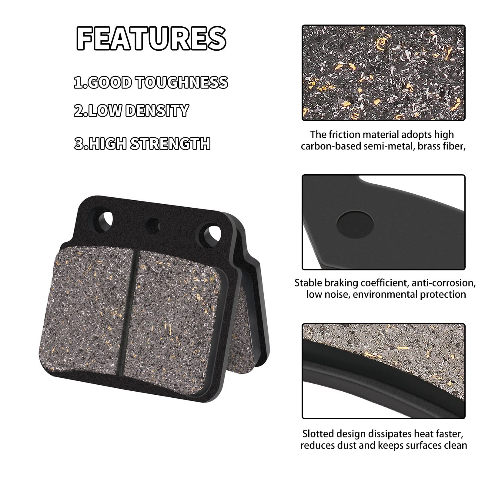 Rear Brake Pads For Suzuki Ltz400 Ltz 400 Lt-Z400 2003-2013 Ltr 450 Ltr450 2006-2011 Lt250 Lt 250 1988-1992 Lt50 1987-1990 / Kaw